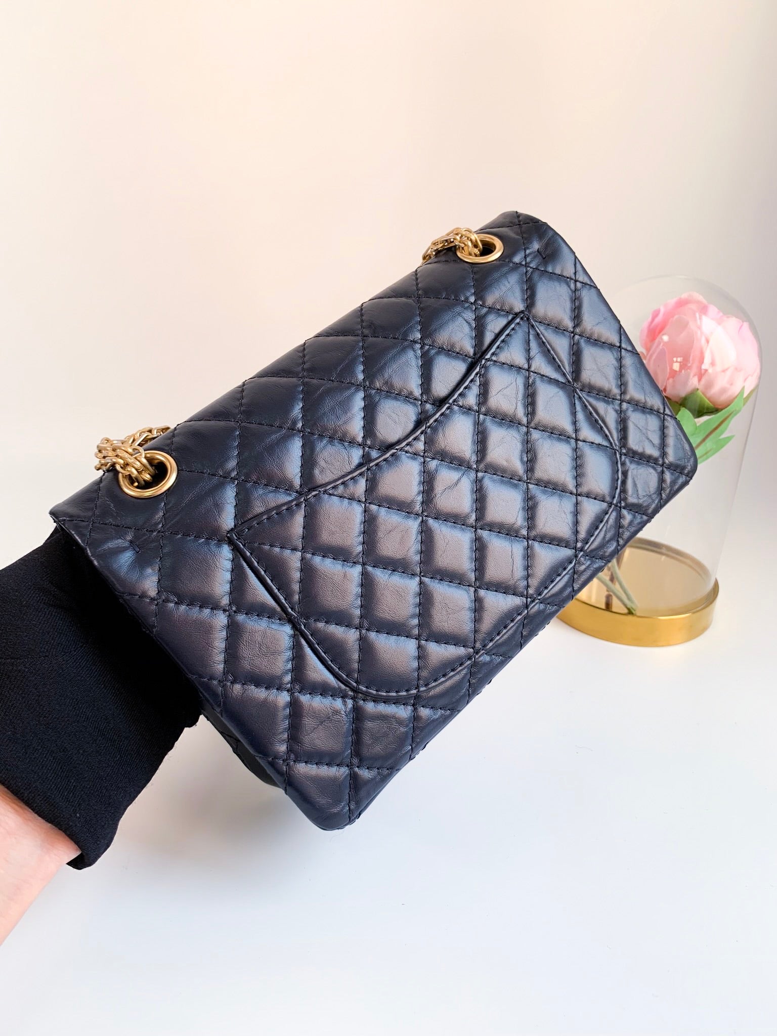 CHANEL Aged Calfskin Quilted 2.55 Reissue 225 Flap Red 1265573
