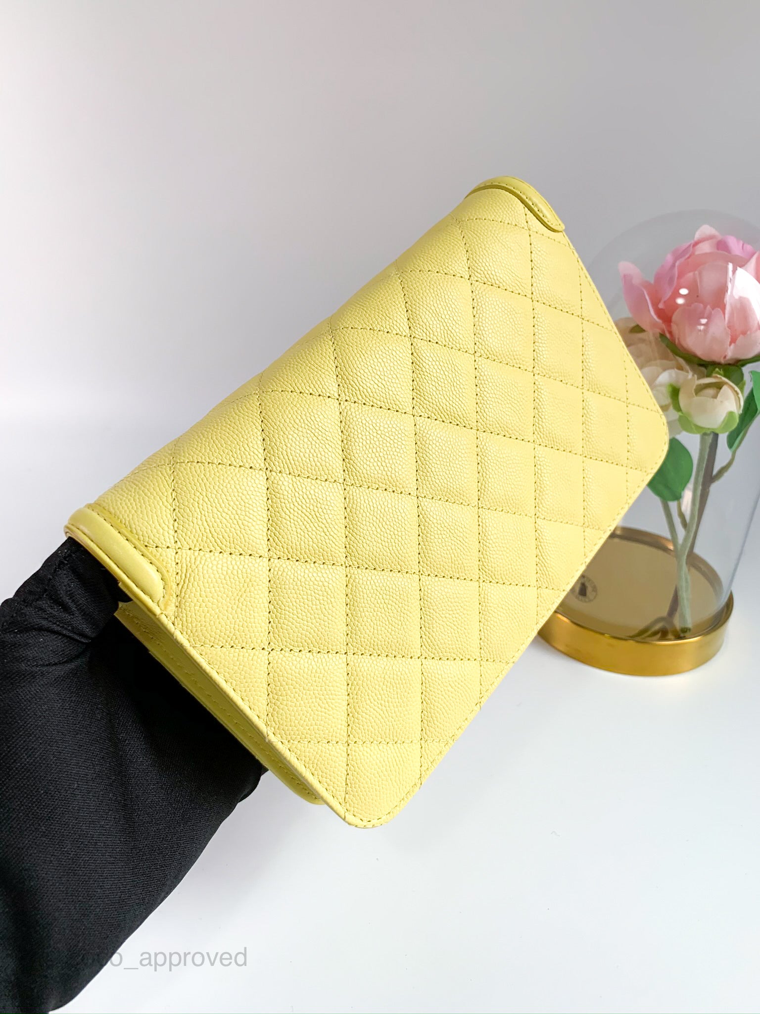 Yellow Lambskin Zip Wallet