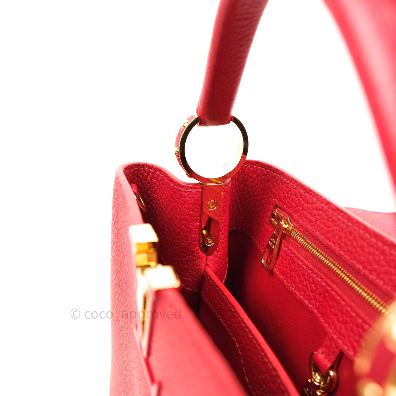 authentic* Louis Vuitton Capucines Mm Tauri Coque Red