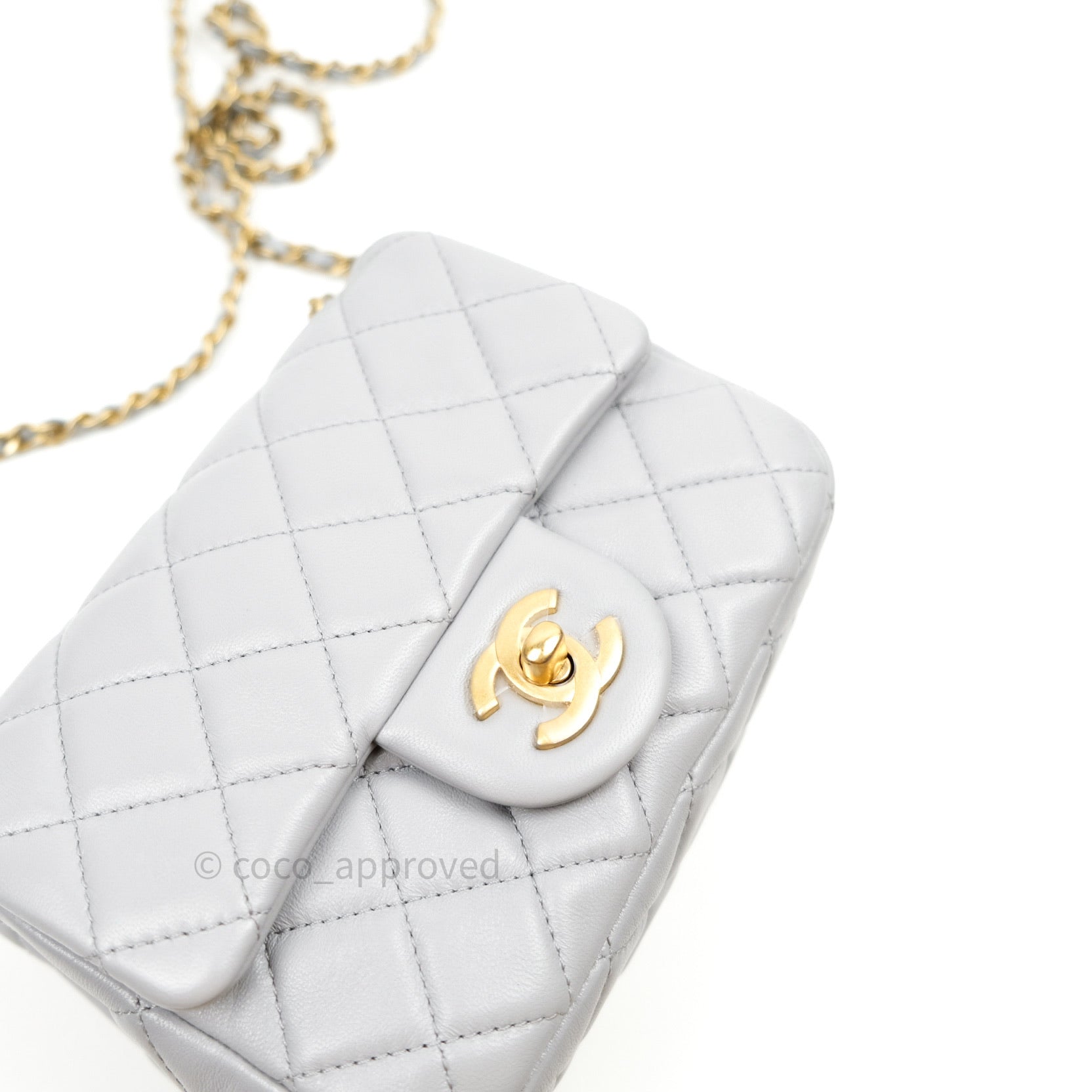Chanel Romance Mini Square Flap Black Lambskin Aged Gold Hardware