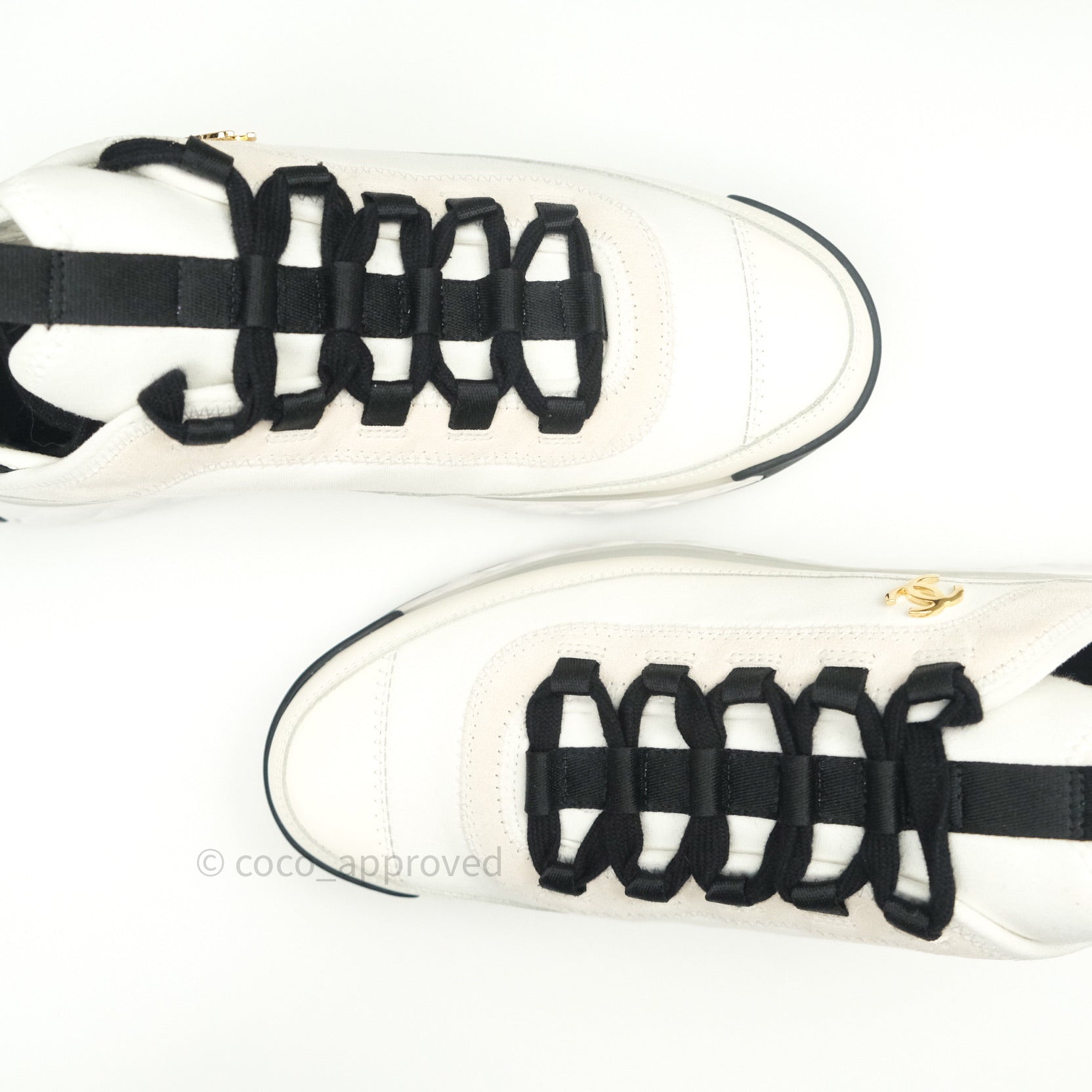 Chanel Sneakers Ivory White CC Size 38.5