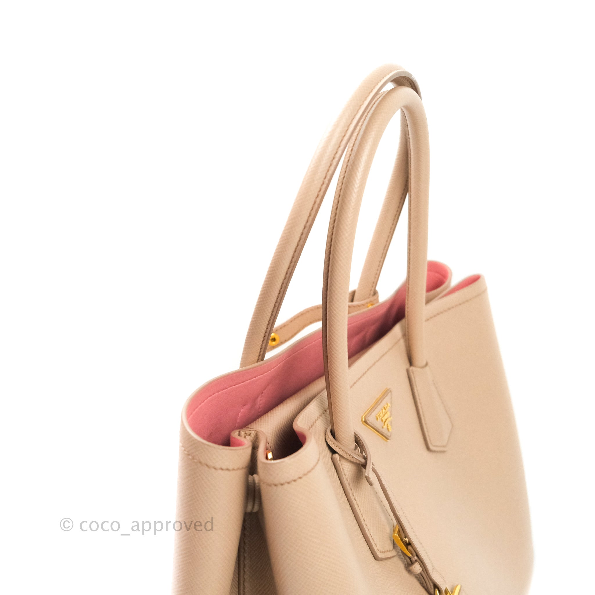 Prada Saffiano Cuir Double Bag - Pink Shoulder Bags, Handbags
