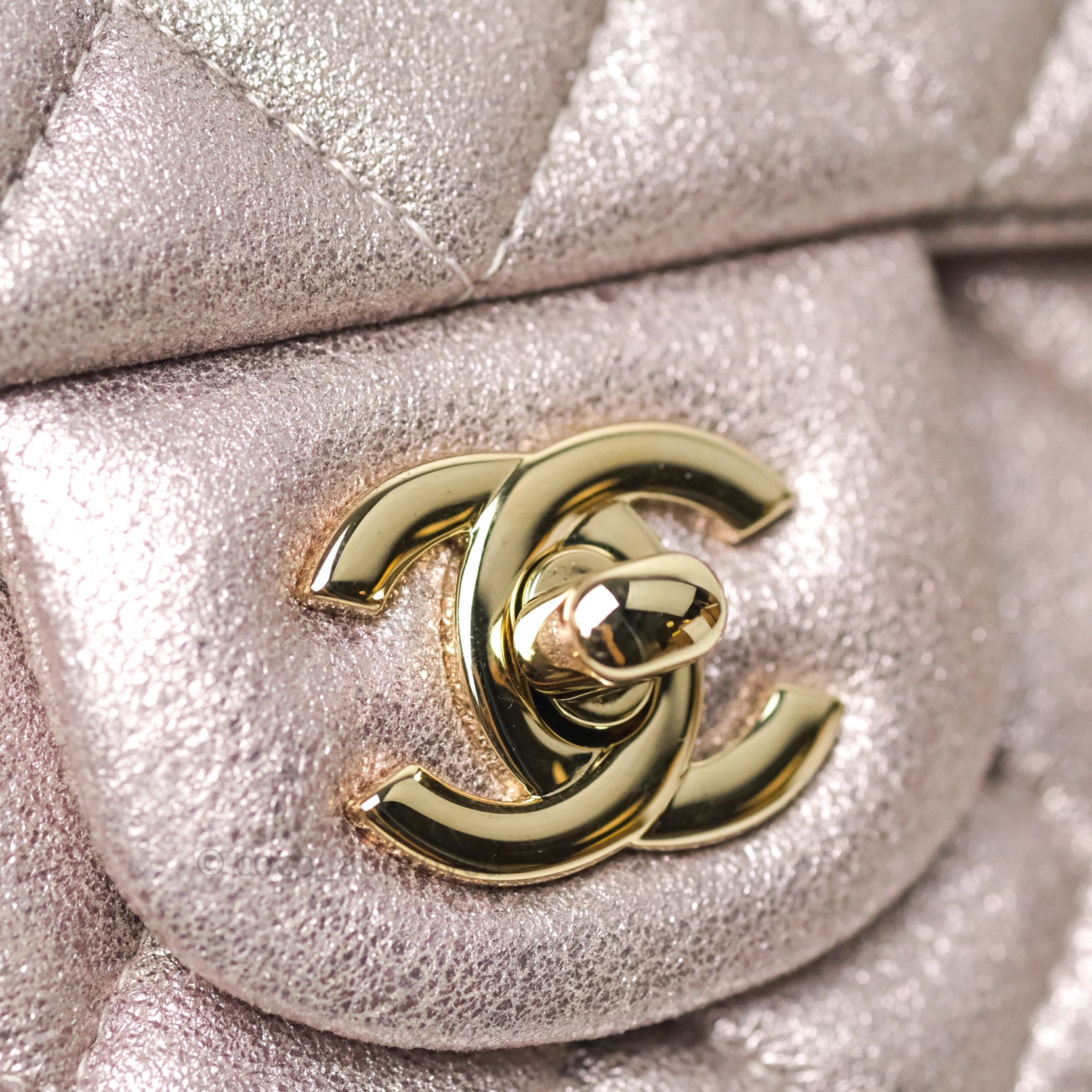 Chanel Mini Rectangular Flap Bag Beige Metallic Ombre Calfskin
