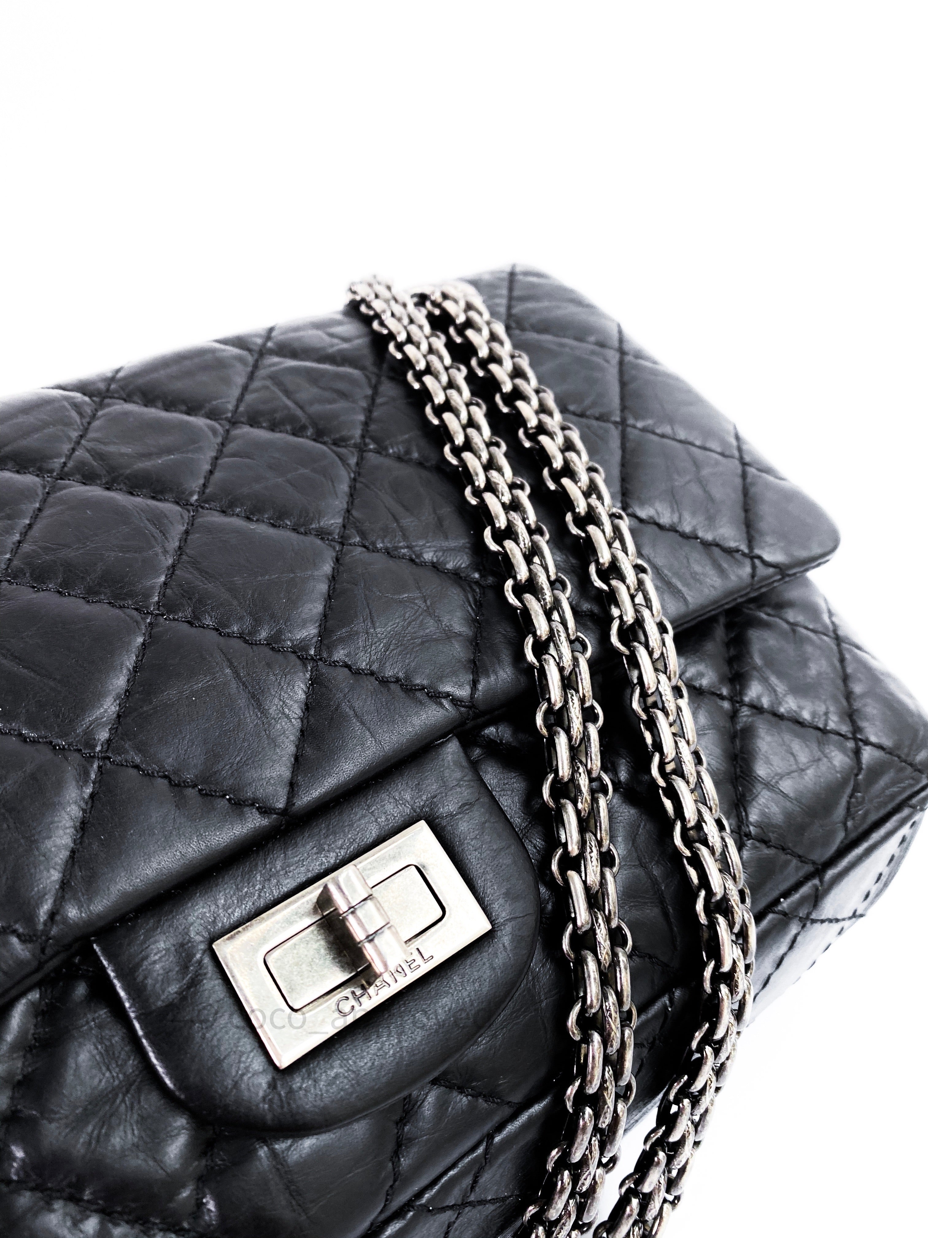 Chanel 2.55 Reissue Calfskin 225 Flap Black Ruthenium Hardware – Coco Approved Studio