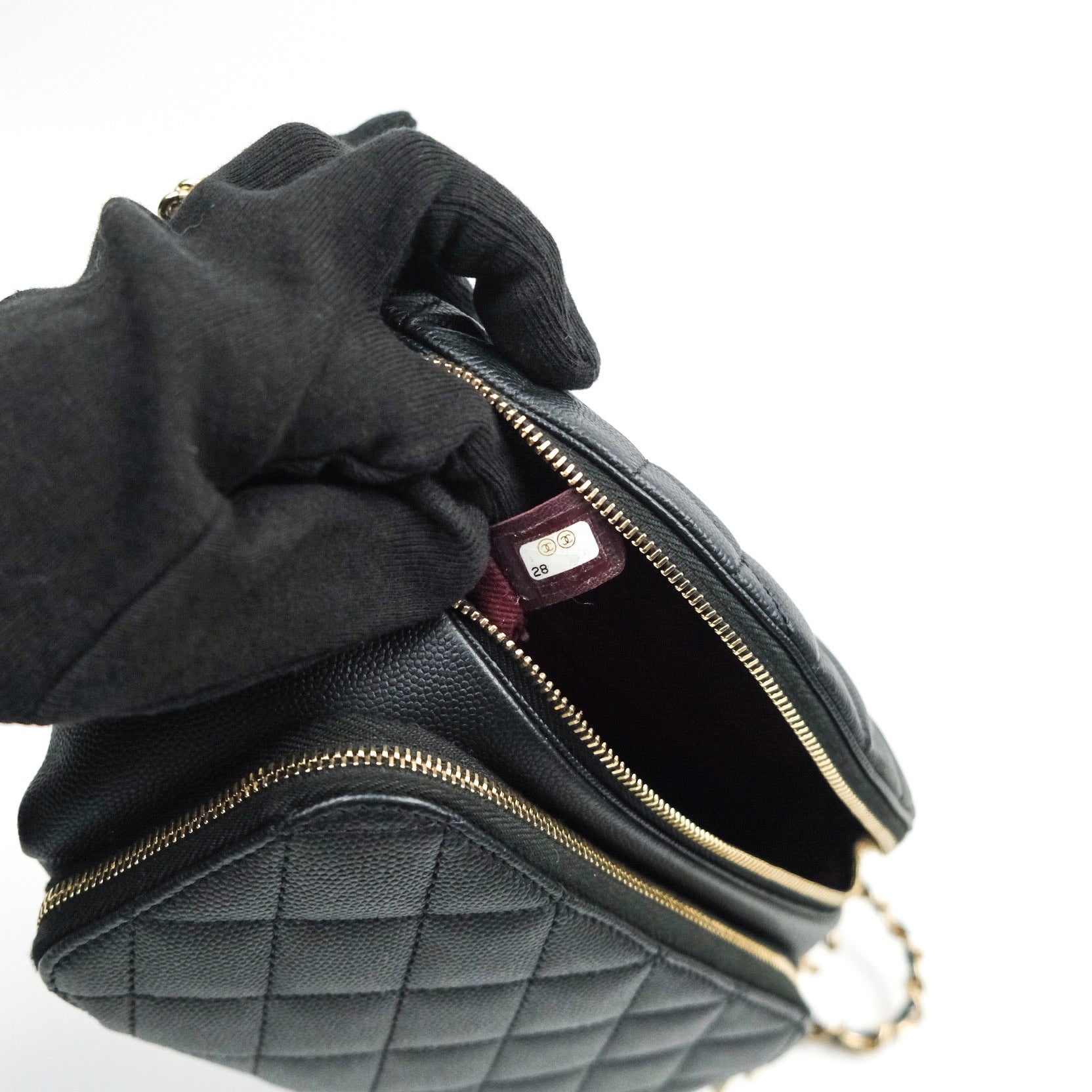 CHANEL Caviar Quilted Business Affinity Waist Belt Bag Black