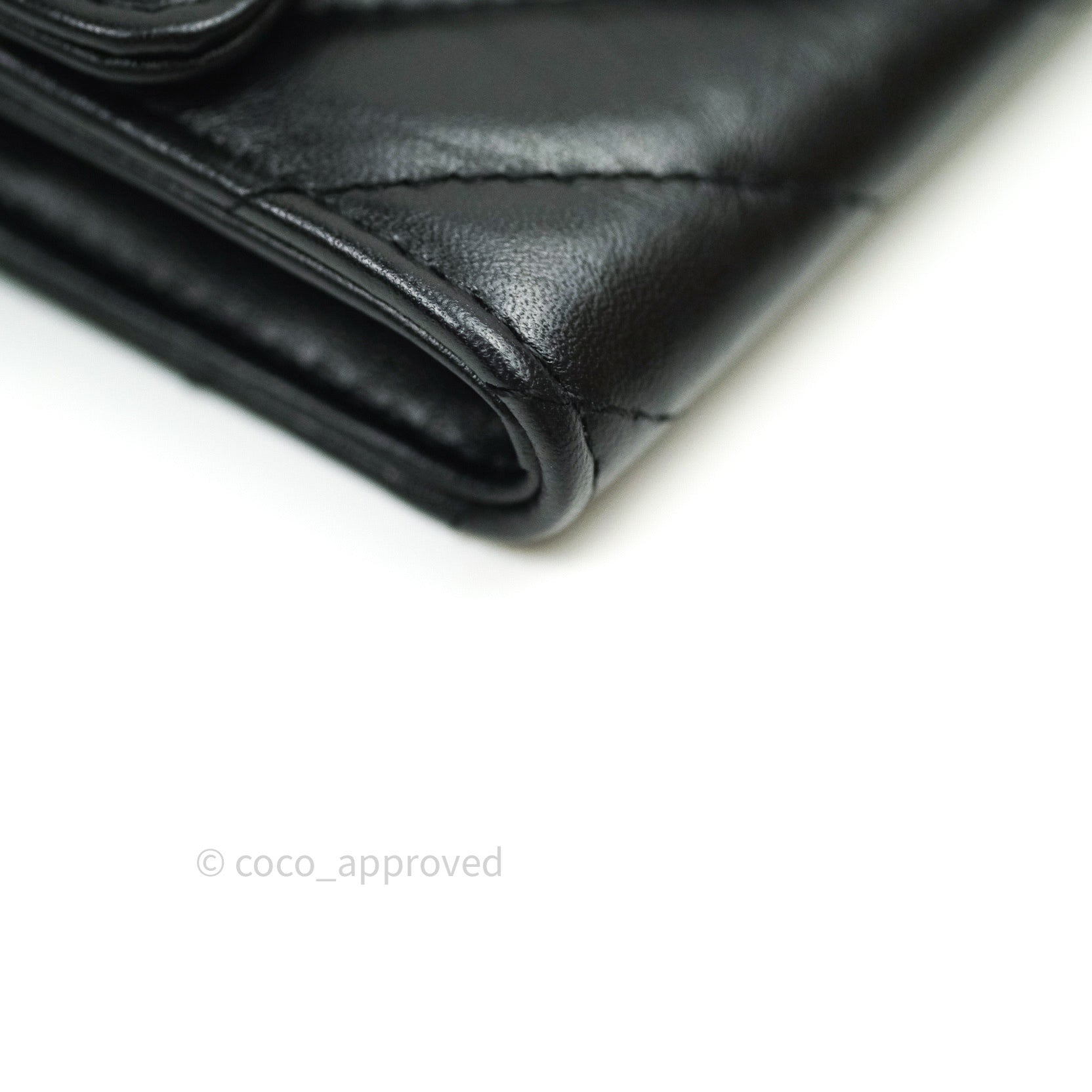 Chanel Aged Calfskin Chevron Reissue Card Holder Wallet So Black