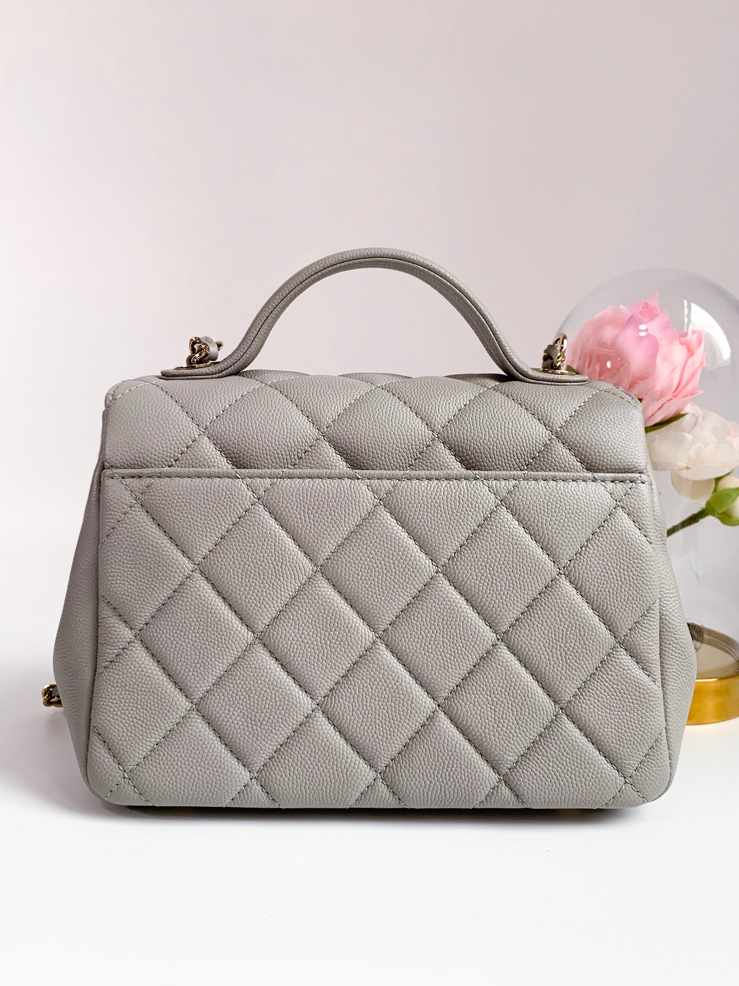 Chanel Quilted Medium Business Affinity Flap Grey Caviar Light Gold Ha –  Coco Approved Studio