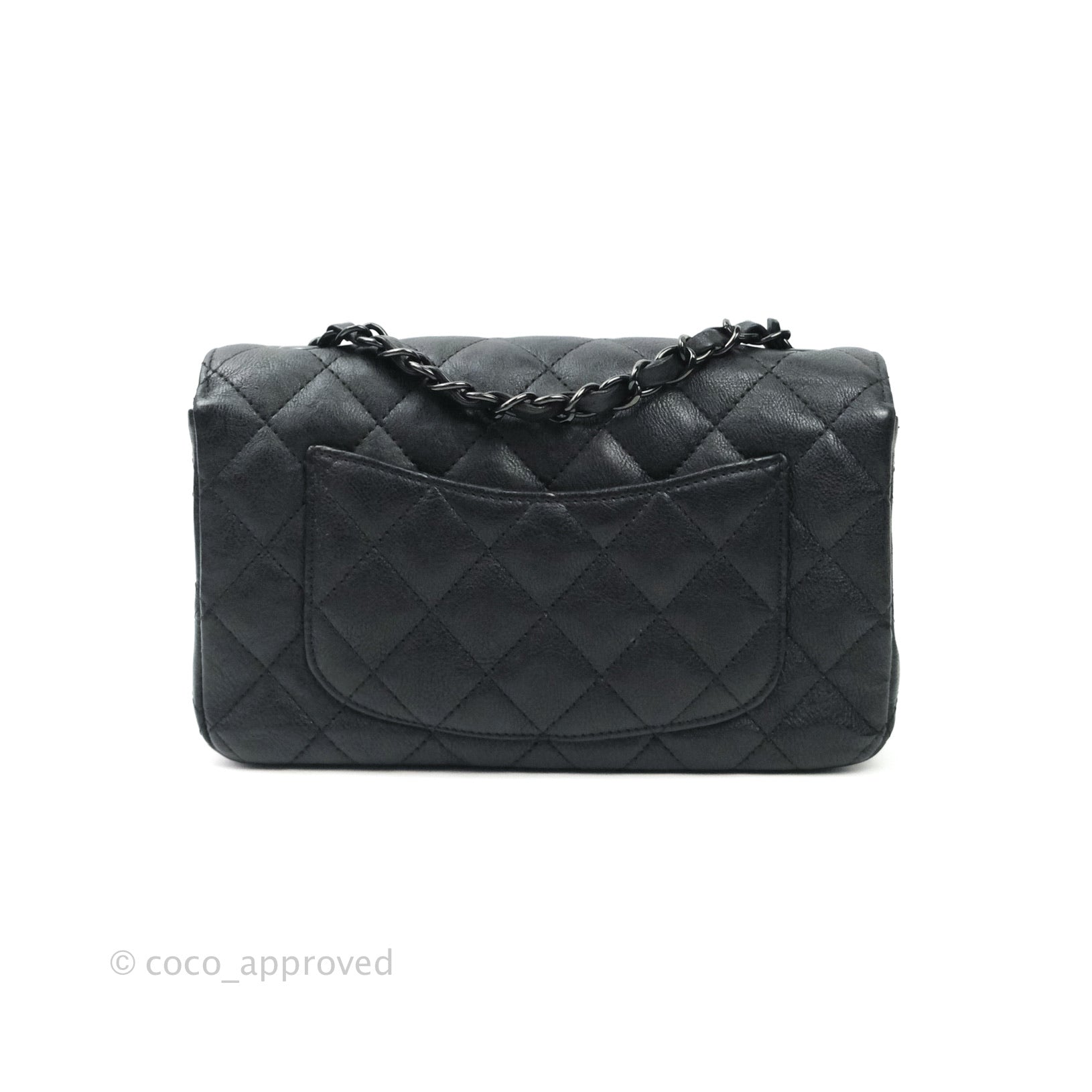 Chanel So Black Quilted Caviar Leather Mini Flap Bag. Condition: 1., Lot  #58003