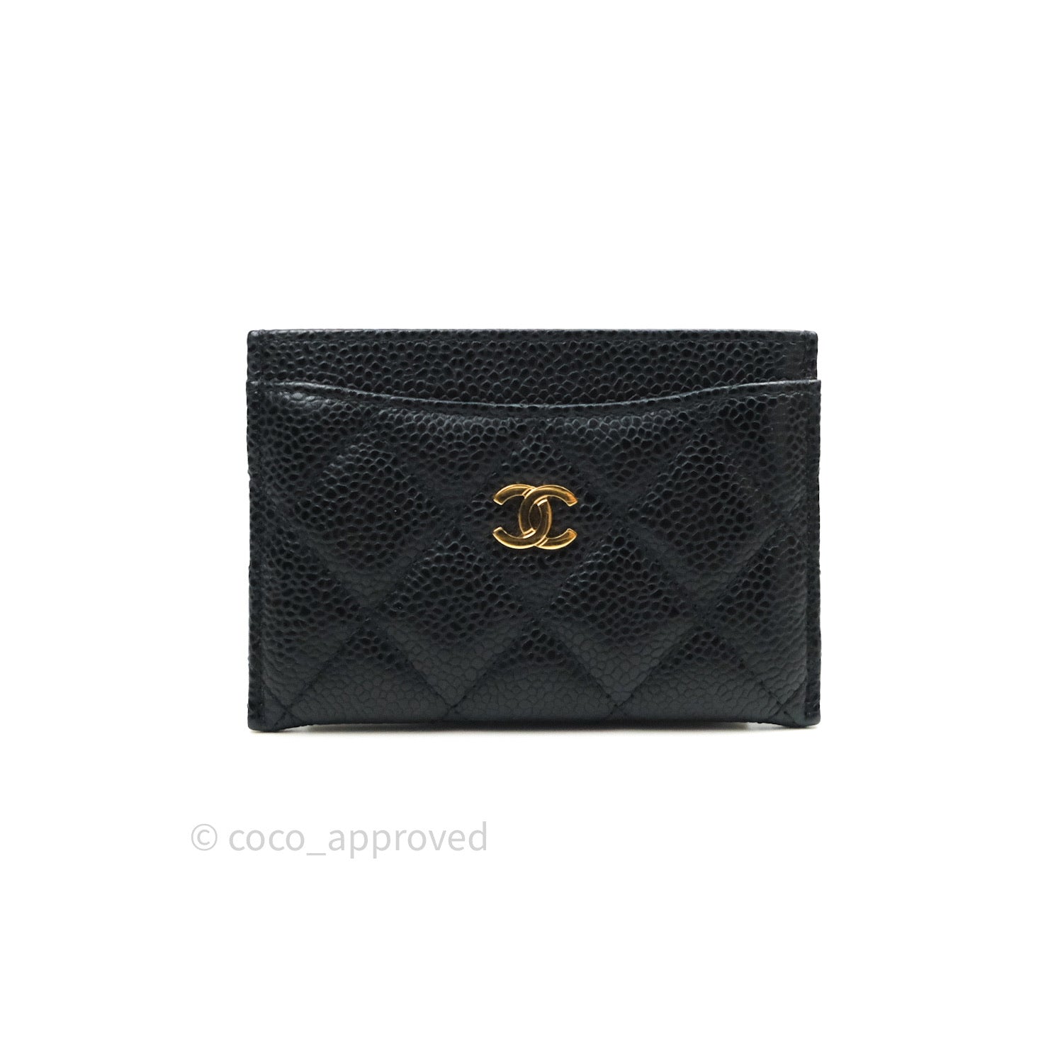 Chanel Quilted Classic Black Caviar Gold Hardware Flat Card Holder – Coco  Approved Studio