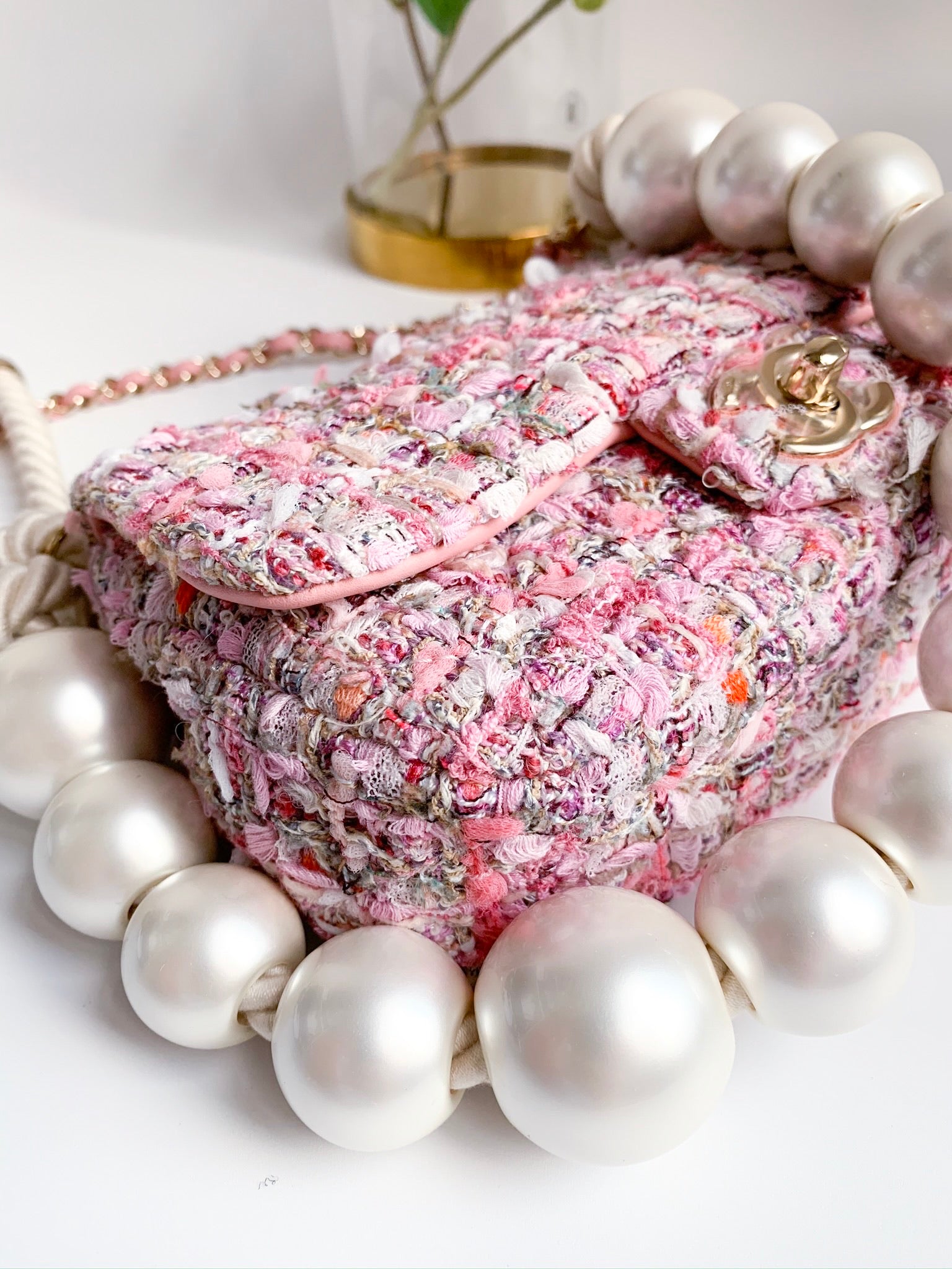 chanel pearl handle bag