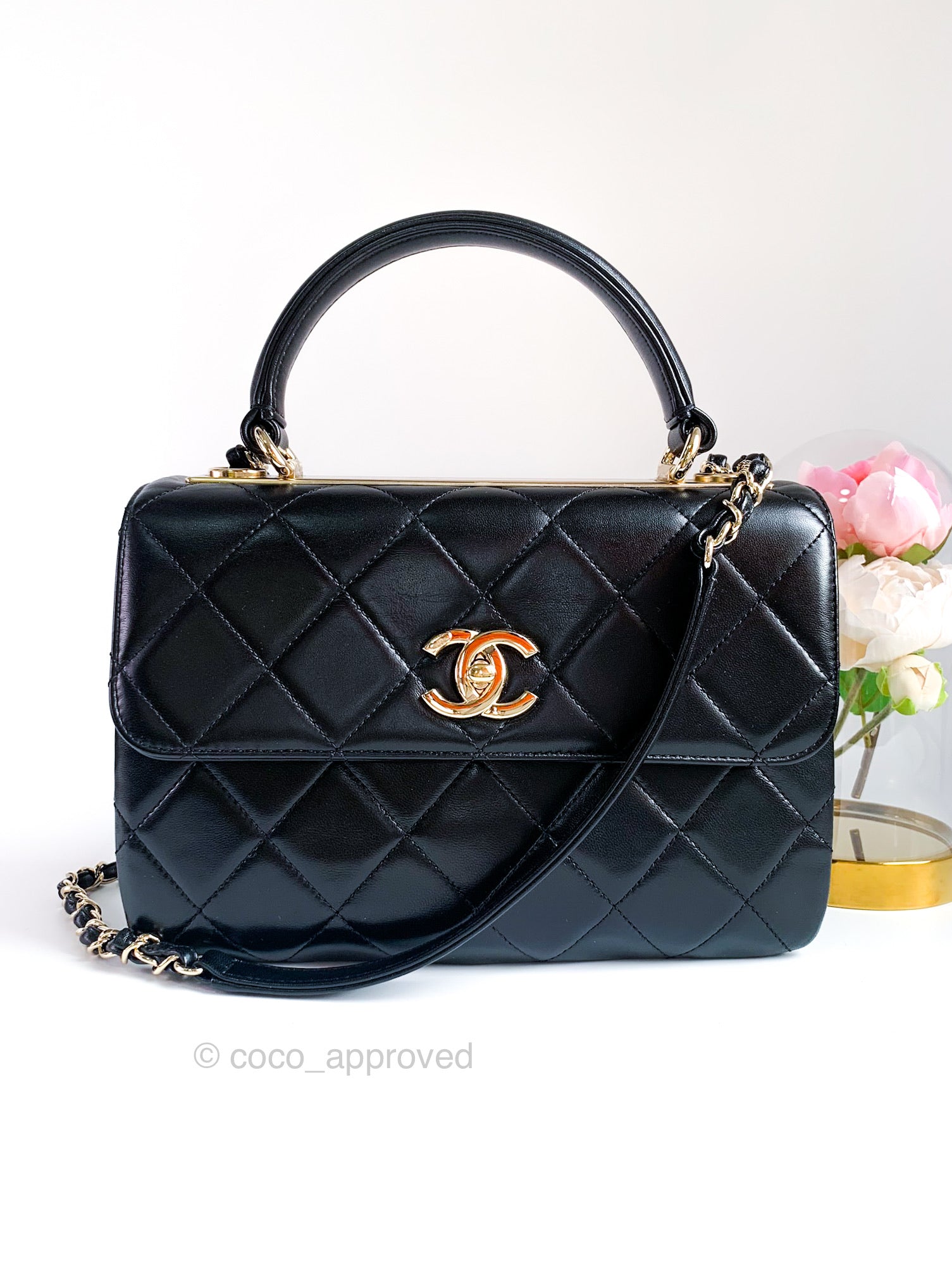 Chanel Trendy CC Small Black Lambskin Rose Gold Hardware – Coco Approved  Studio