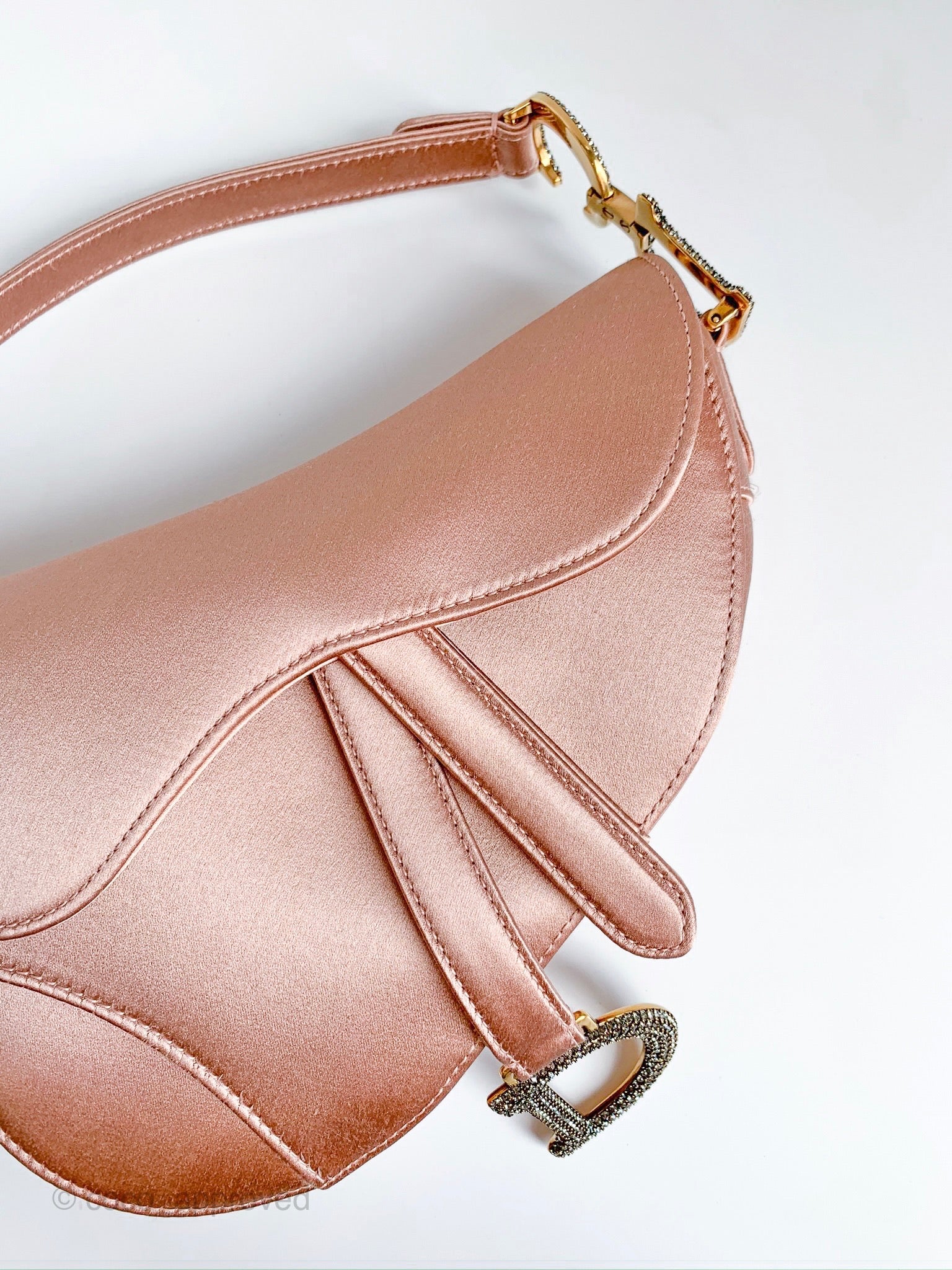 Dior Mini Saddle Bag in Pink Satin ref.560948 - Joli Closet