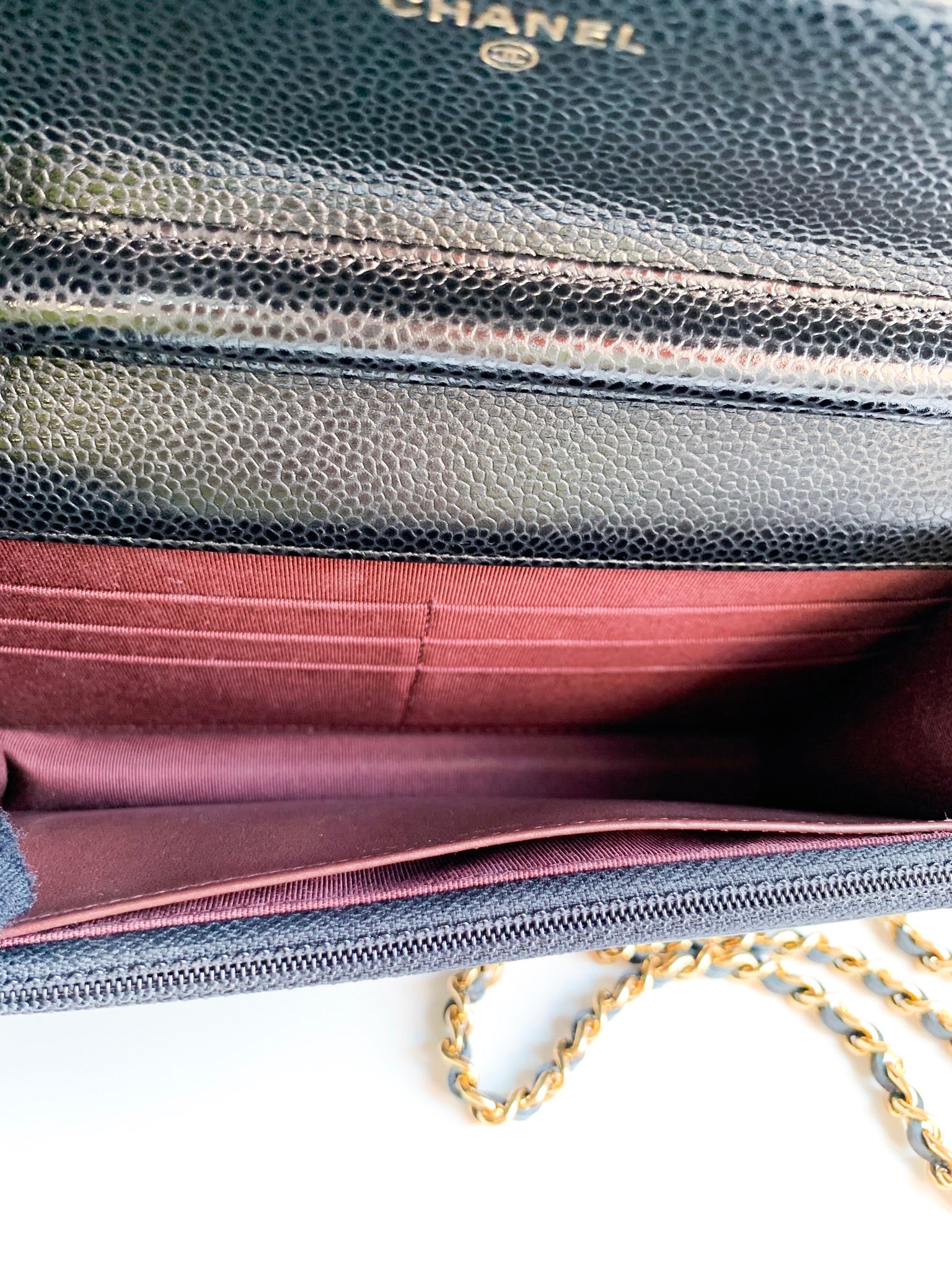 Chanel Classic Wallet on Chain bag in black lambskin WOC  OneLuxury