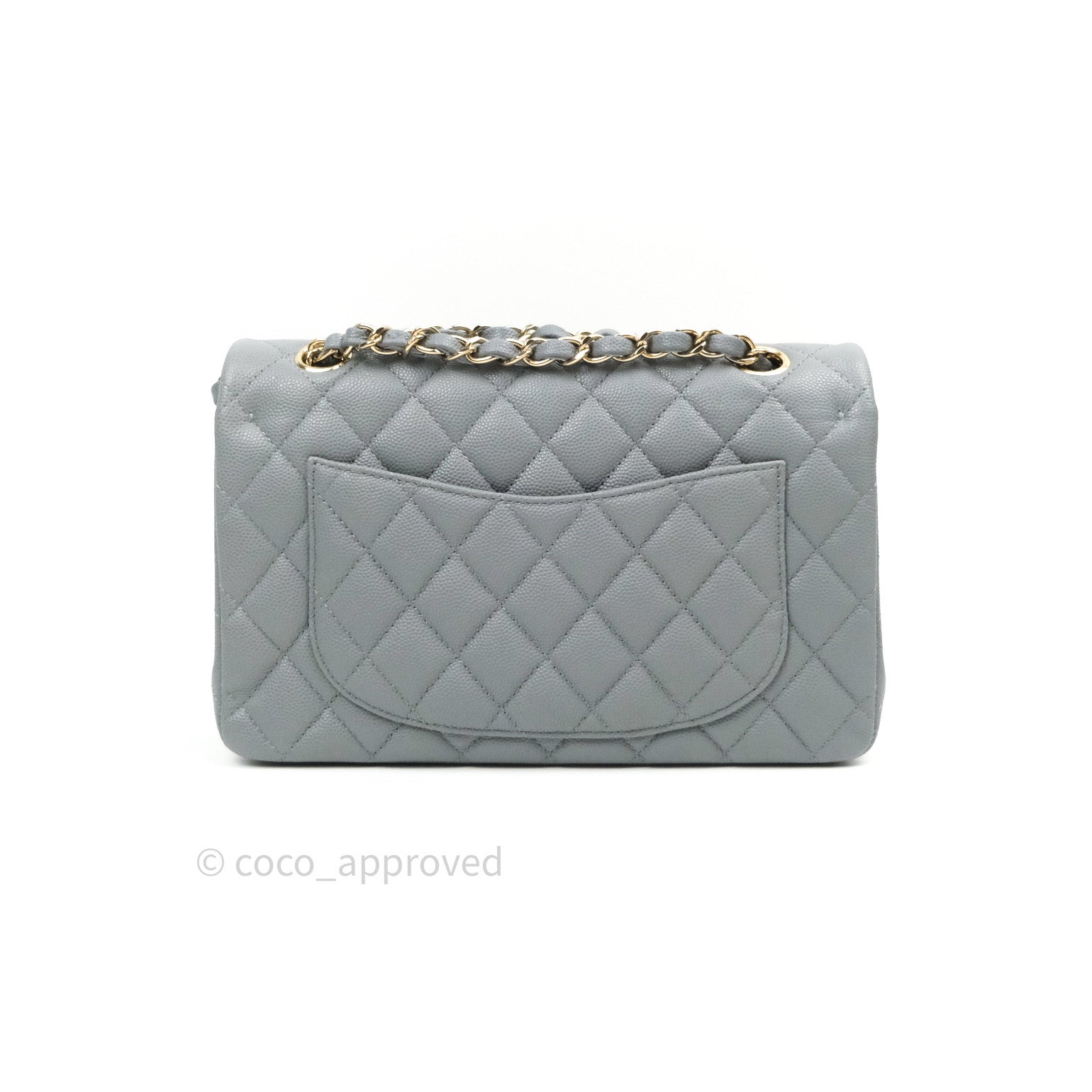 Chanel Mini Classic Flap Shoulder Bag 1115 in Grey Original Caviar