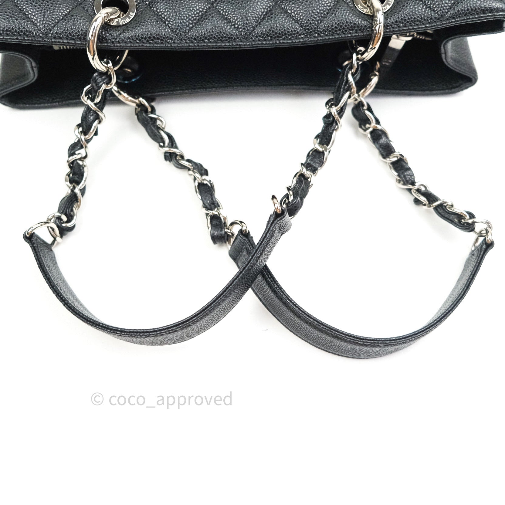 Chanel GST Grand Shopping Tote Black Caviar Silver Hardware – Coco Approved  Studio