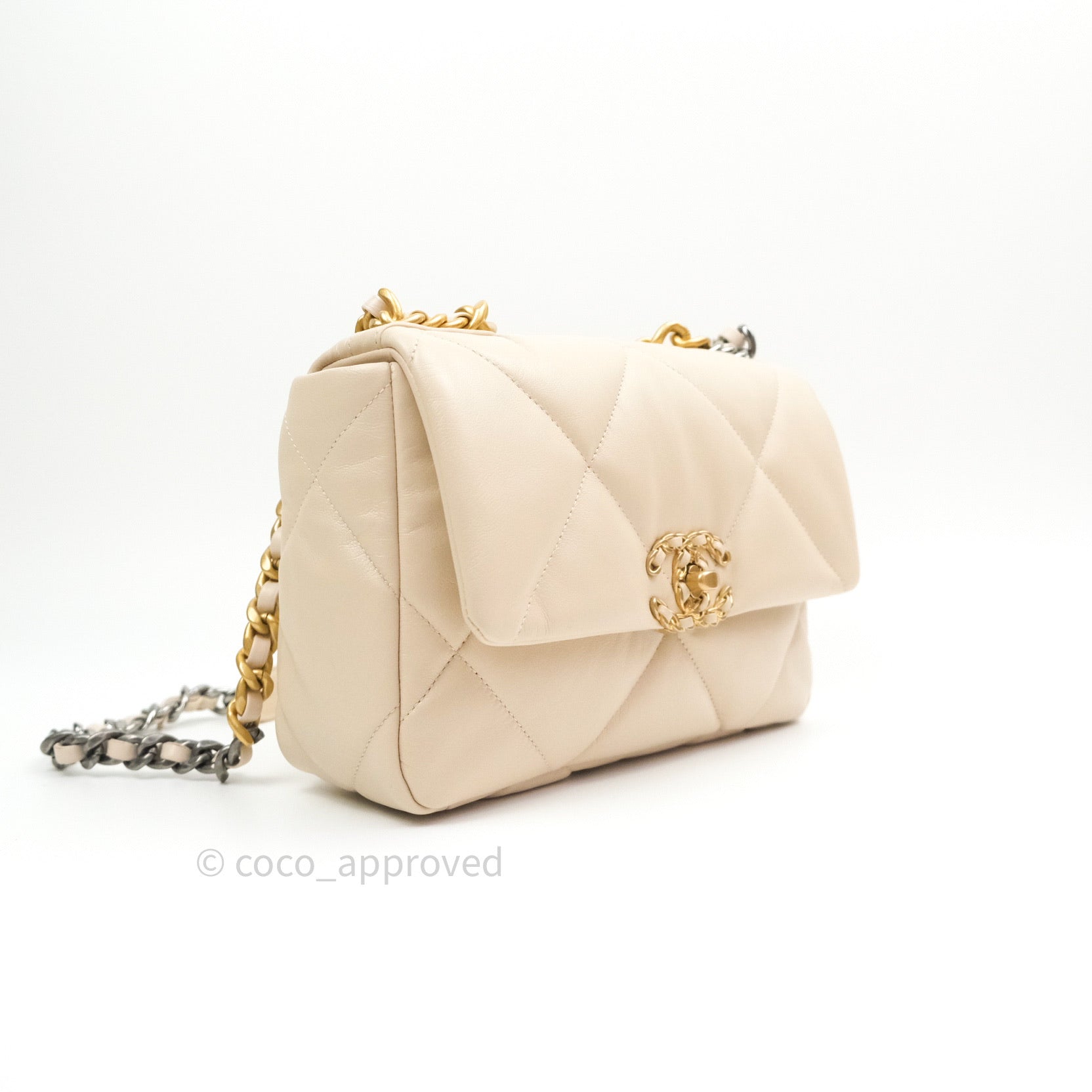 Chanel 19 Small Beige Goatskin Mixed Hardware 20B – Coco Approved
