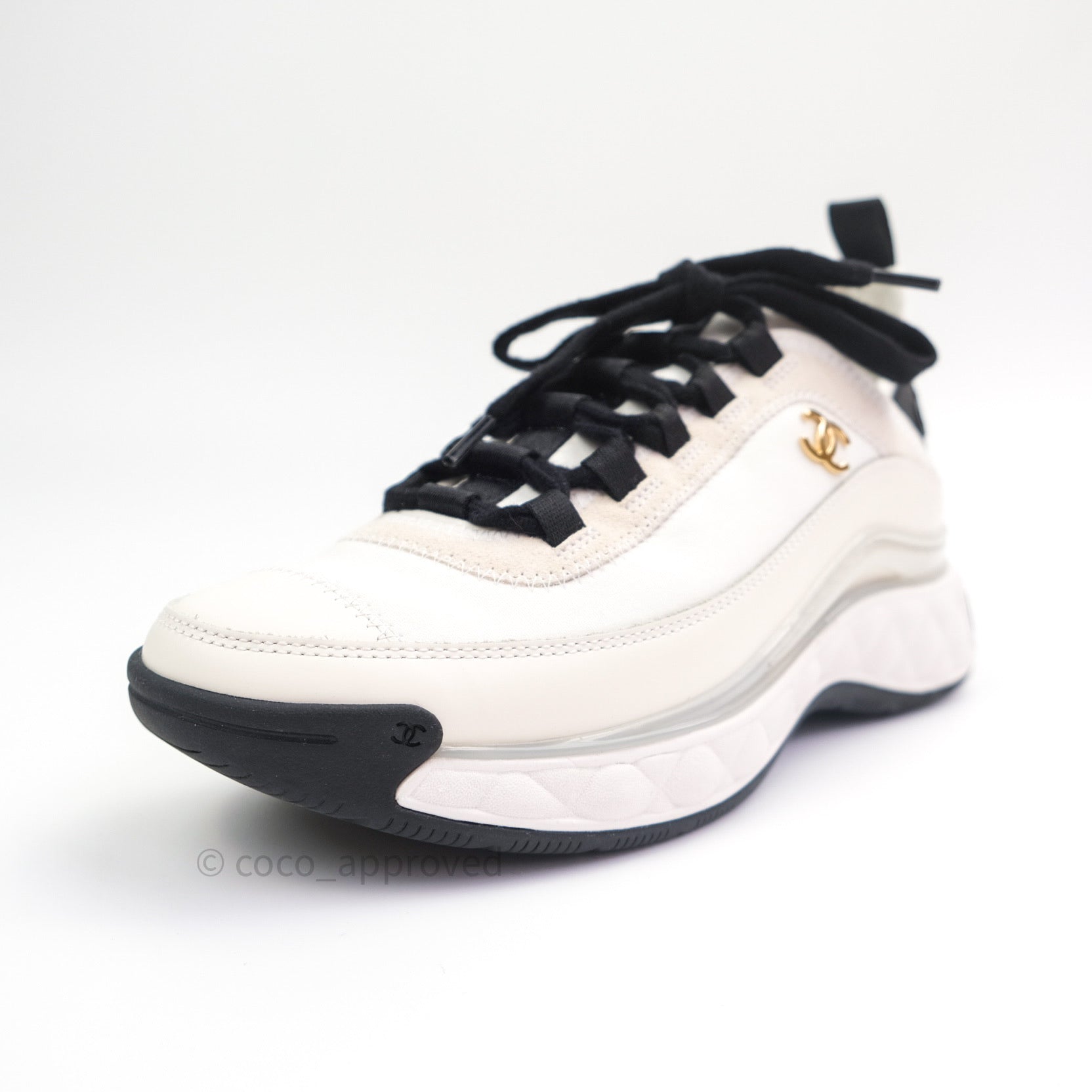 white black chanel sneakers