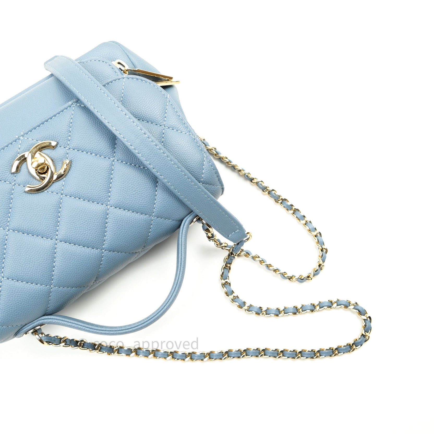 Chanel Caviar Quilted Small Business Affinity Flap Light Blue