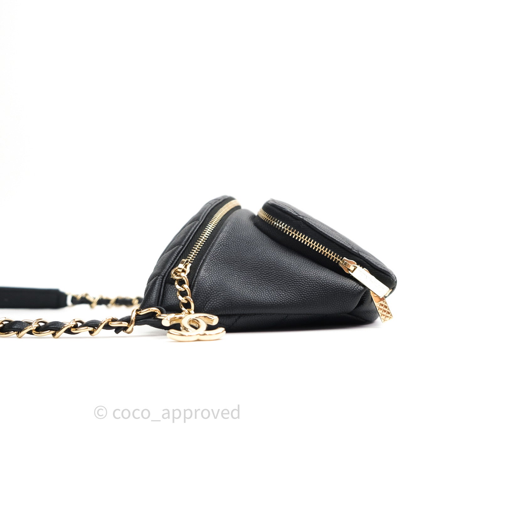 chanel mini belt bag black