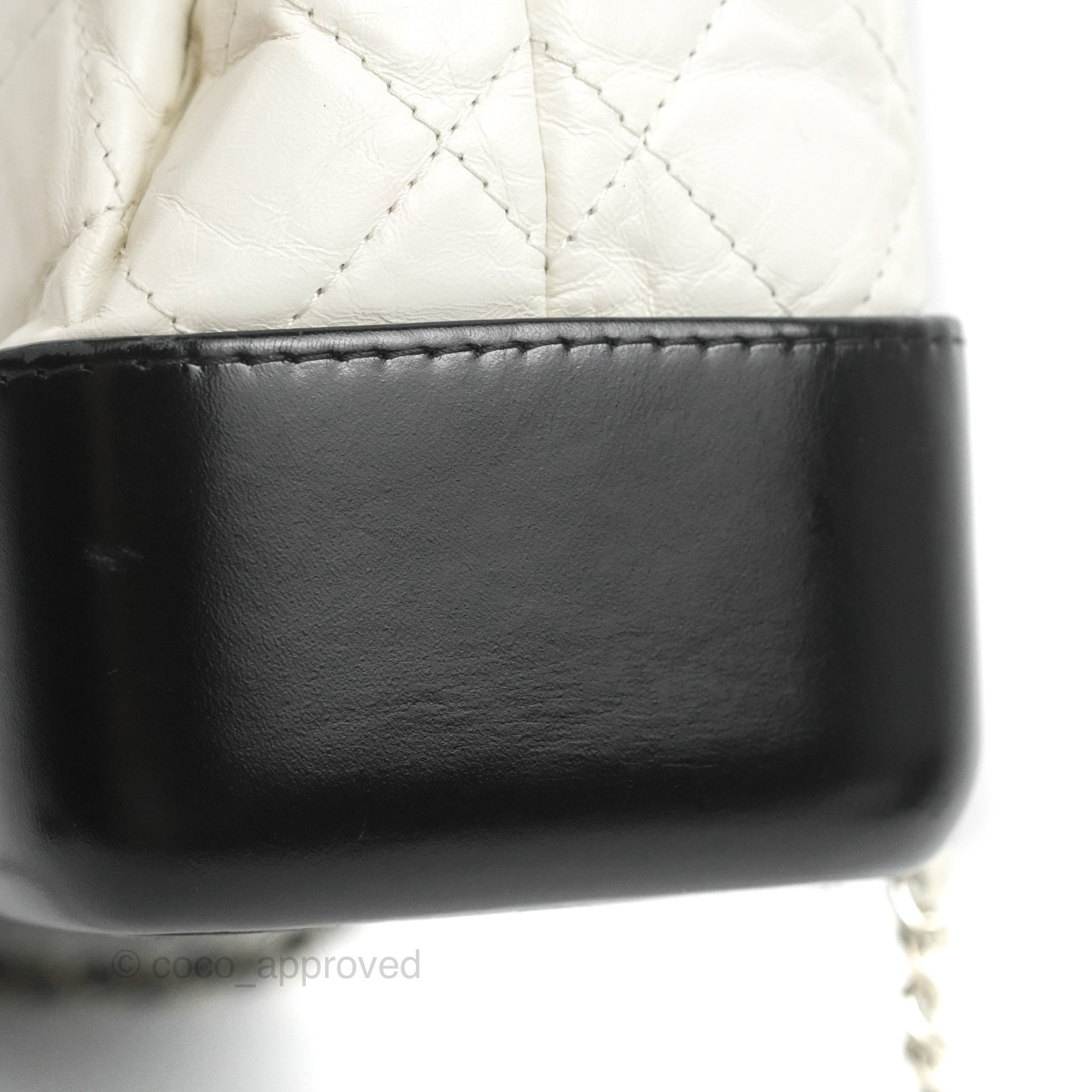 CHANEL Aged Calfskin Quilted Small Gabrielle Backpack White 790742