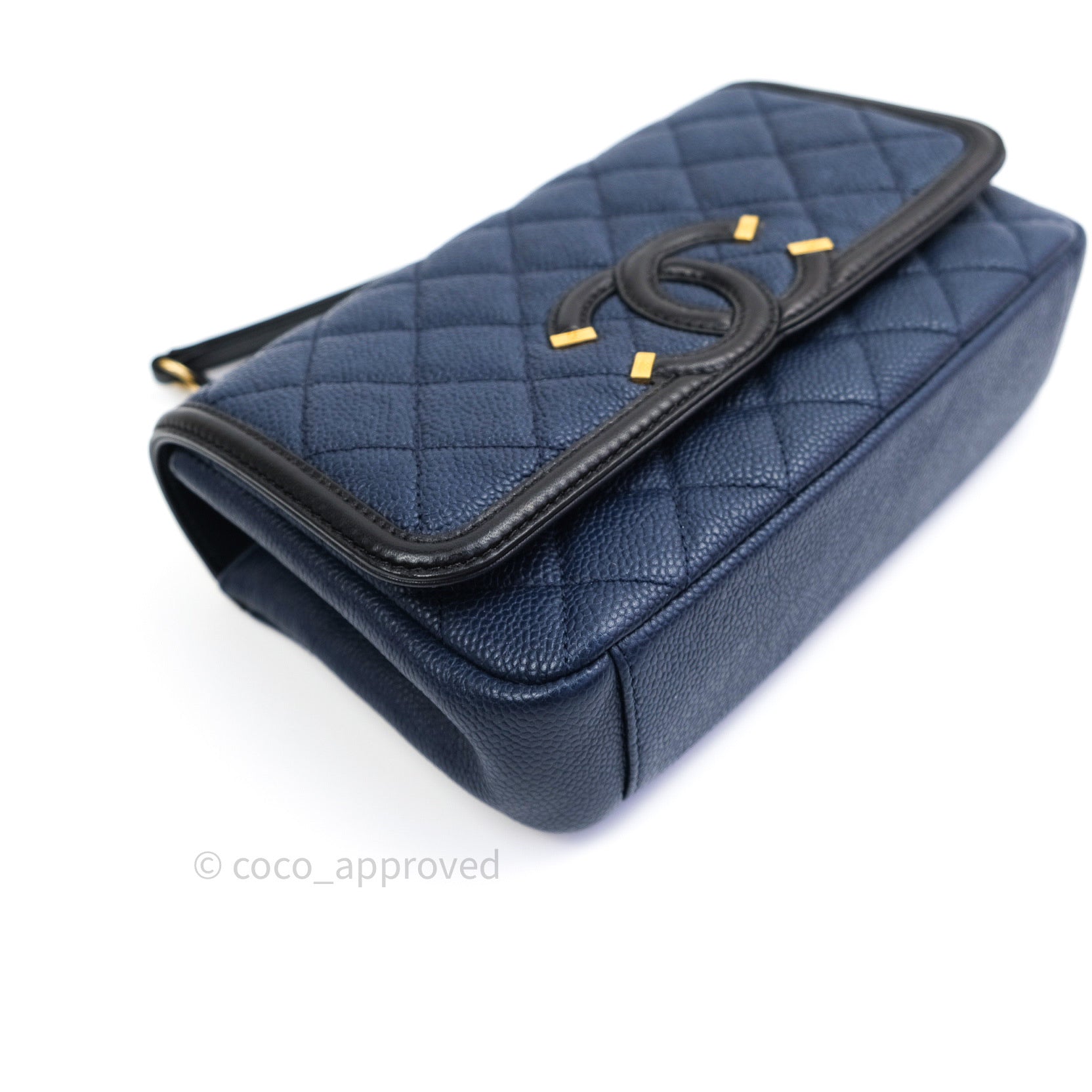Chanel Caviar Quilted Small CC Filigree Flap Navy Black – Coco Approved  Studio