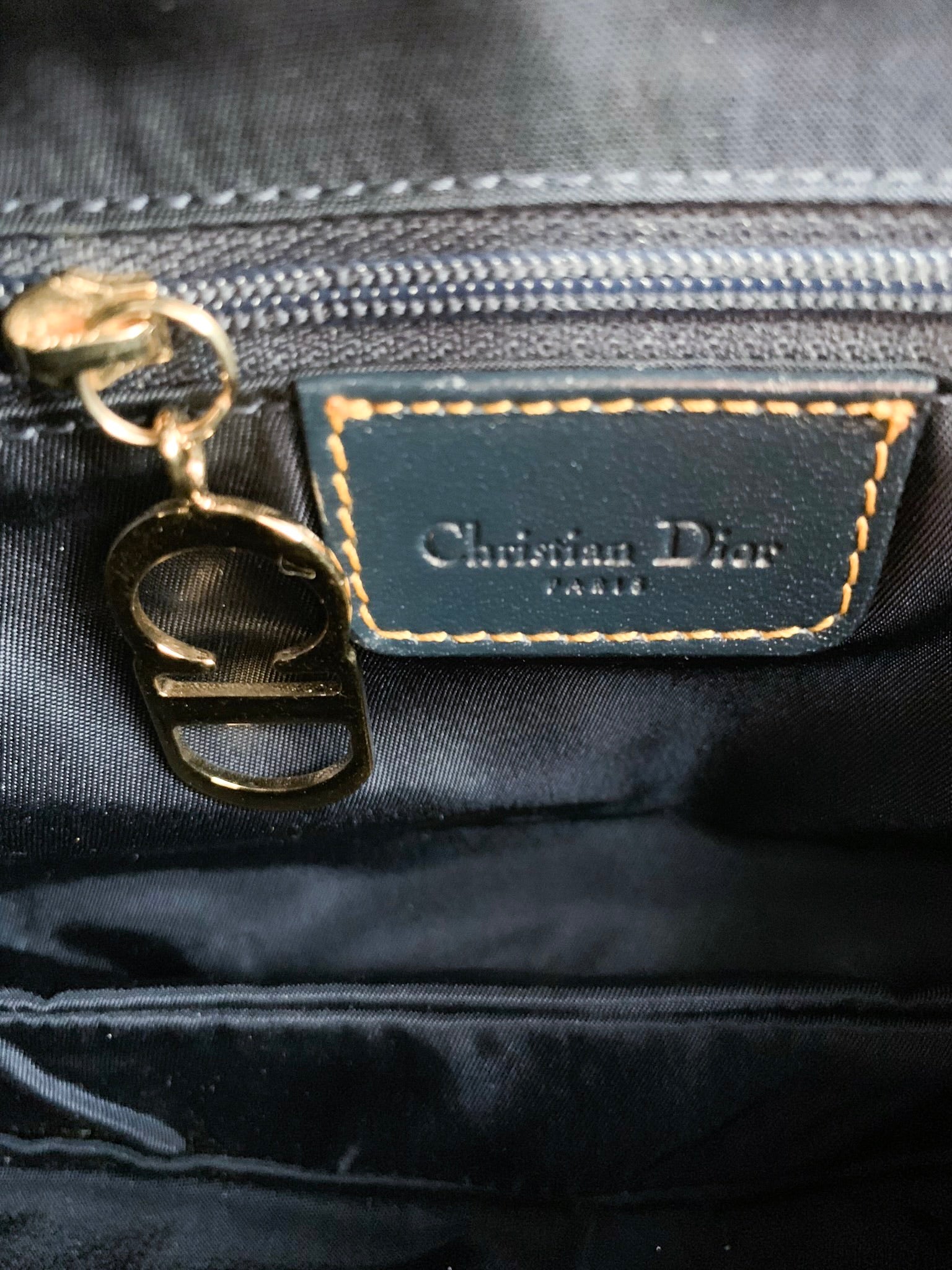 Christian Dior Vintage Blue Oblique Scarf Lining Saddle Bag ○ Labellov ○  Buy and Sell Authentic Luxury