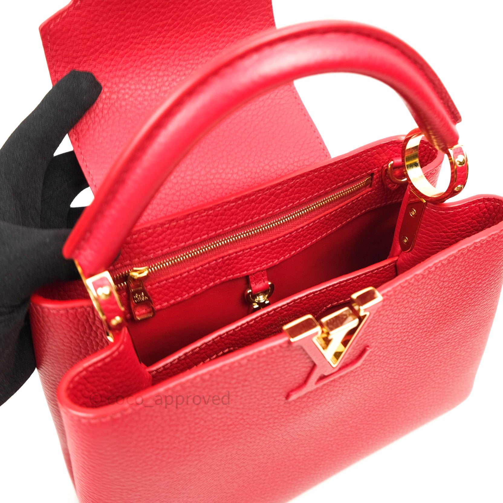 Louis Vuitton Taurillon Capucines BB Red Gold Hardware – Coco
