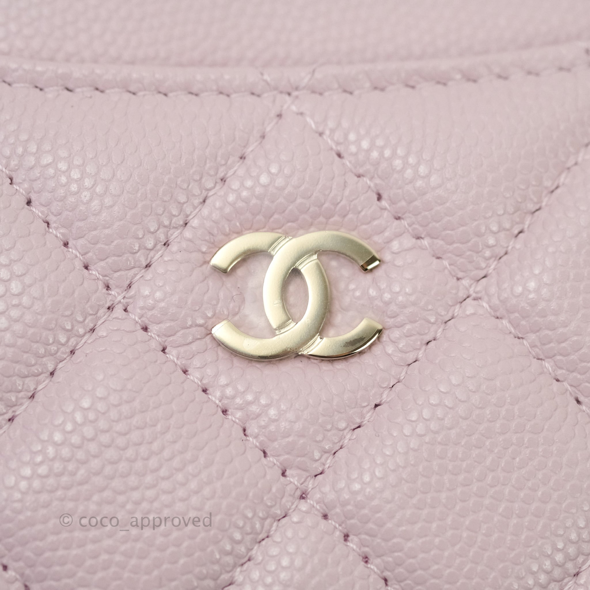 Chanel Quilted Classic Lilac Rose Clair Caviar Gold Hardware Flat