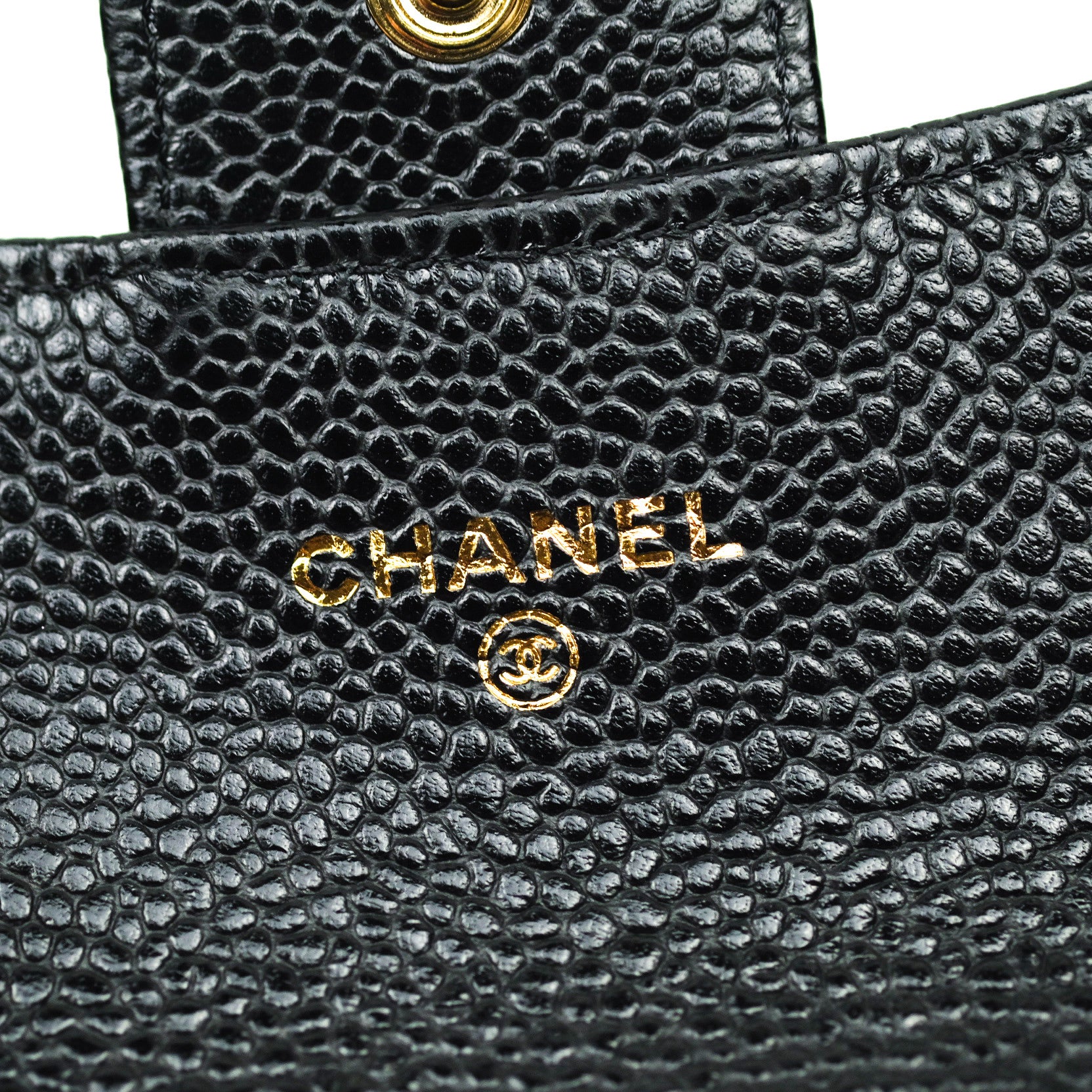 Chanel Card Holder Wallet Black Caviar Crystal and Light Gold Hardware –  Madison Avenue Couture