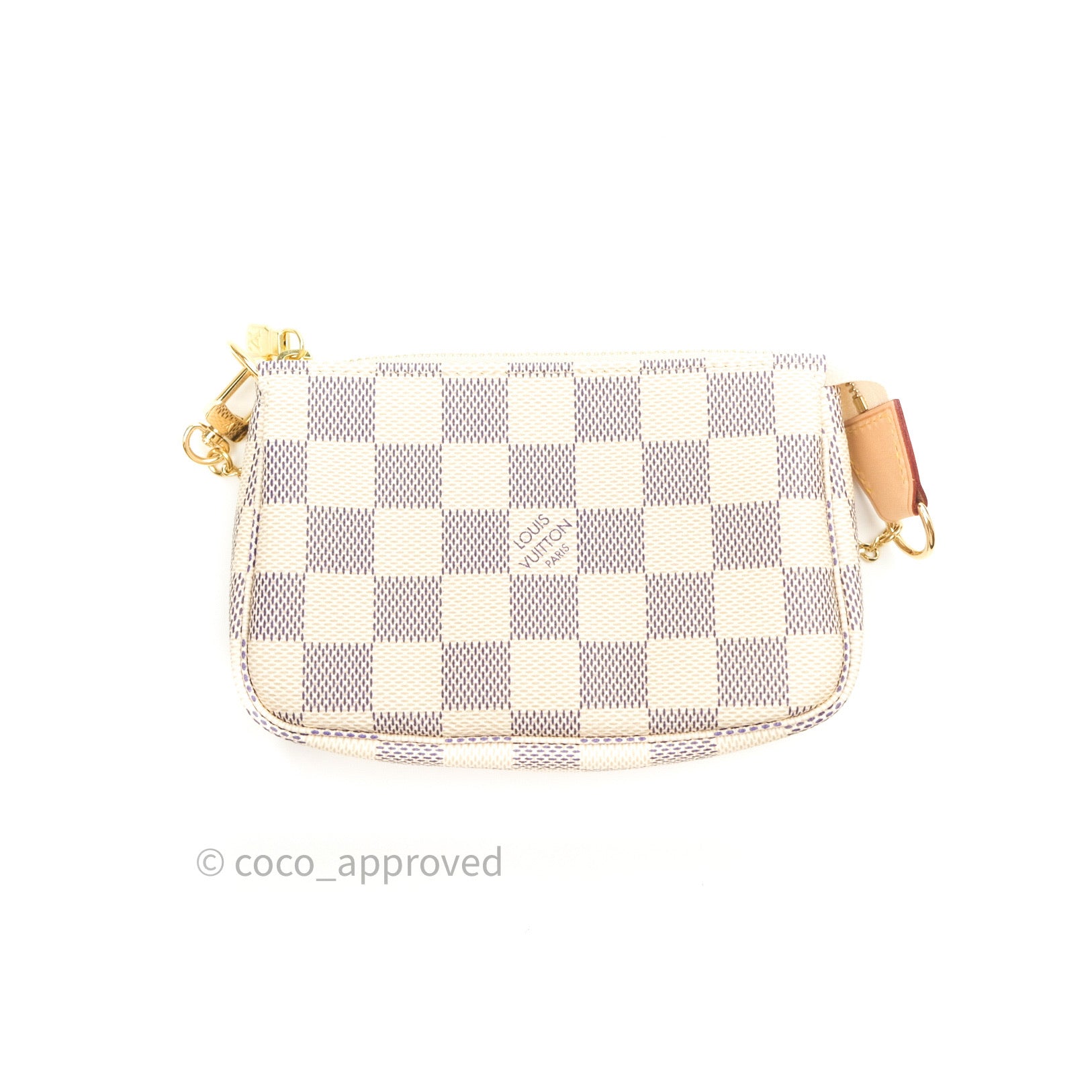 Louis Vuitton Pochette Accessories White Damier Azur Bag Auction