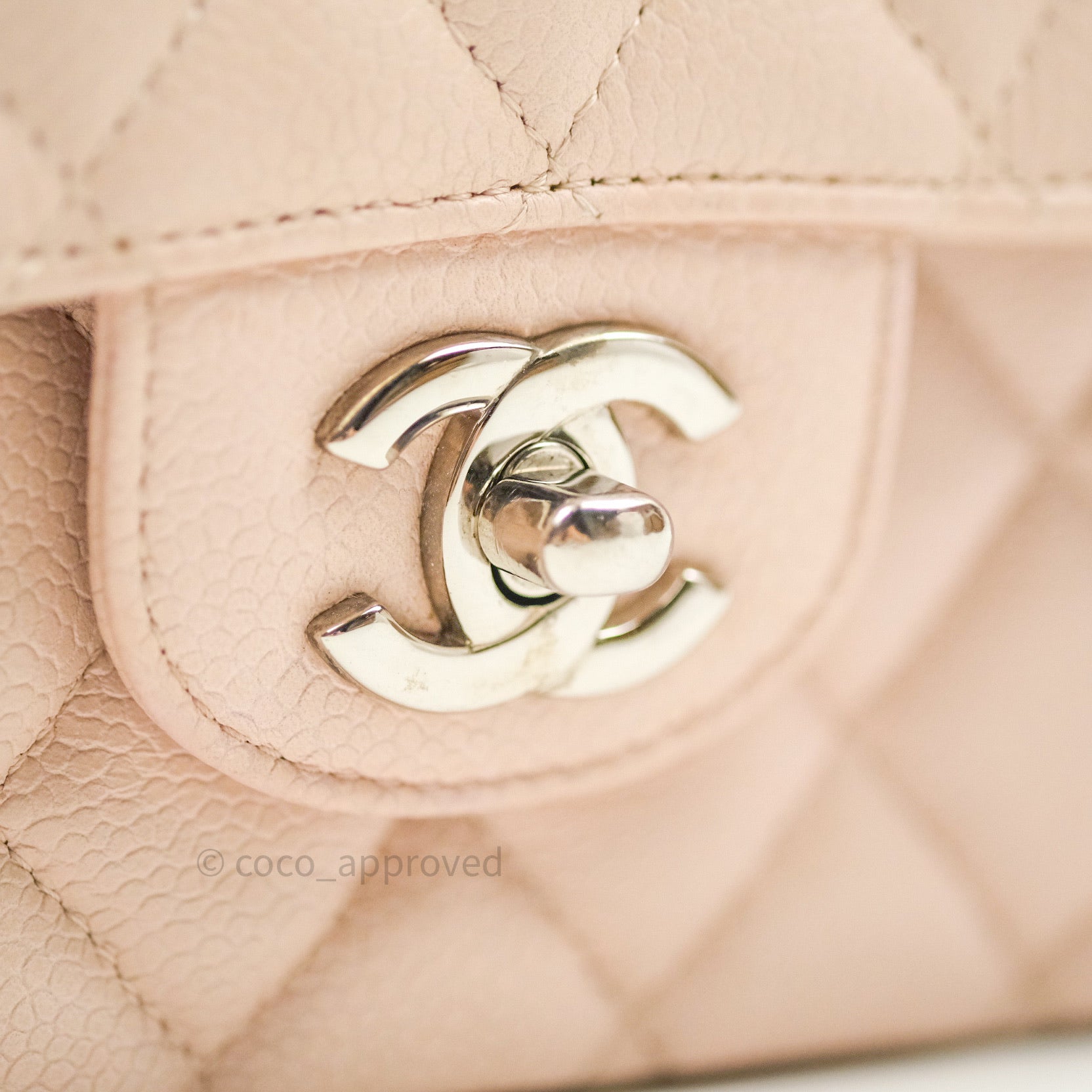Chanel Classic M/L Medium Double Flap Sakura Pink Caviar Silver Hardwa –  Coco Approved Studio