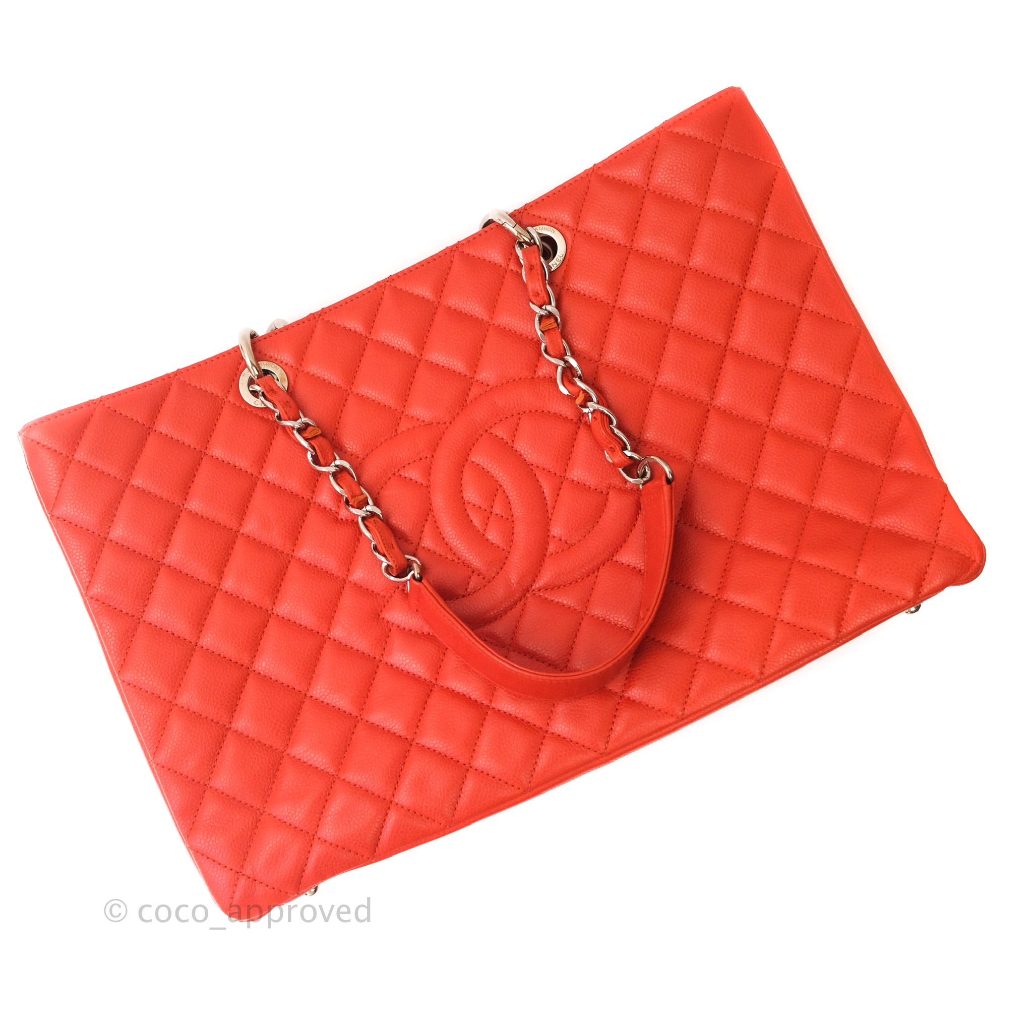Chanel XL Grand Shopping Tote GST Red Caviar Silver Hardware – Coco  Approved Studio