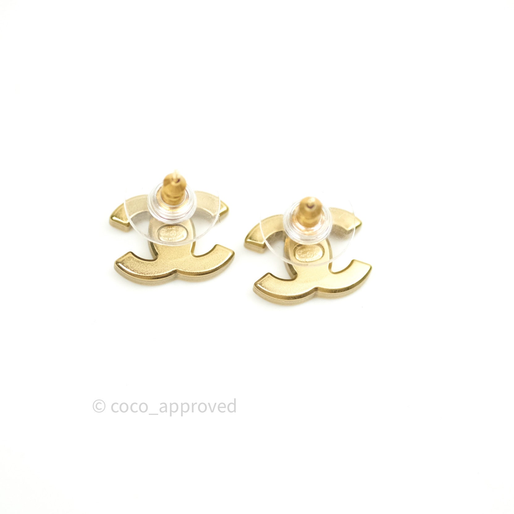 Chanel Crystal CC Earrings Gold Tone – Coco Approved Studio