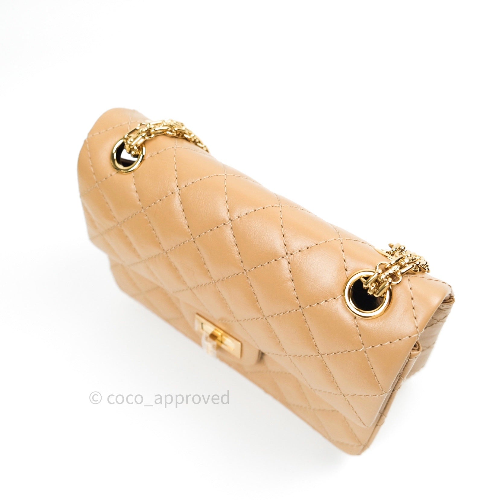 Chanel Mini Reissue 224 Beige Aged Calfskin Gold Hardware – Coco
