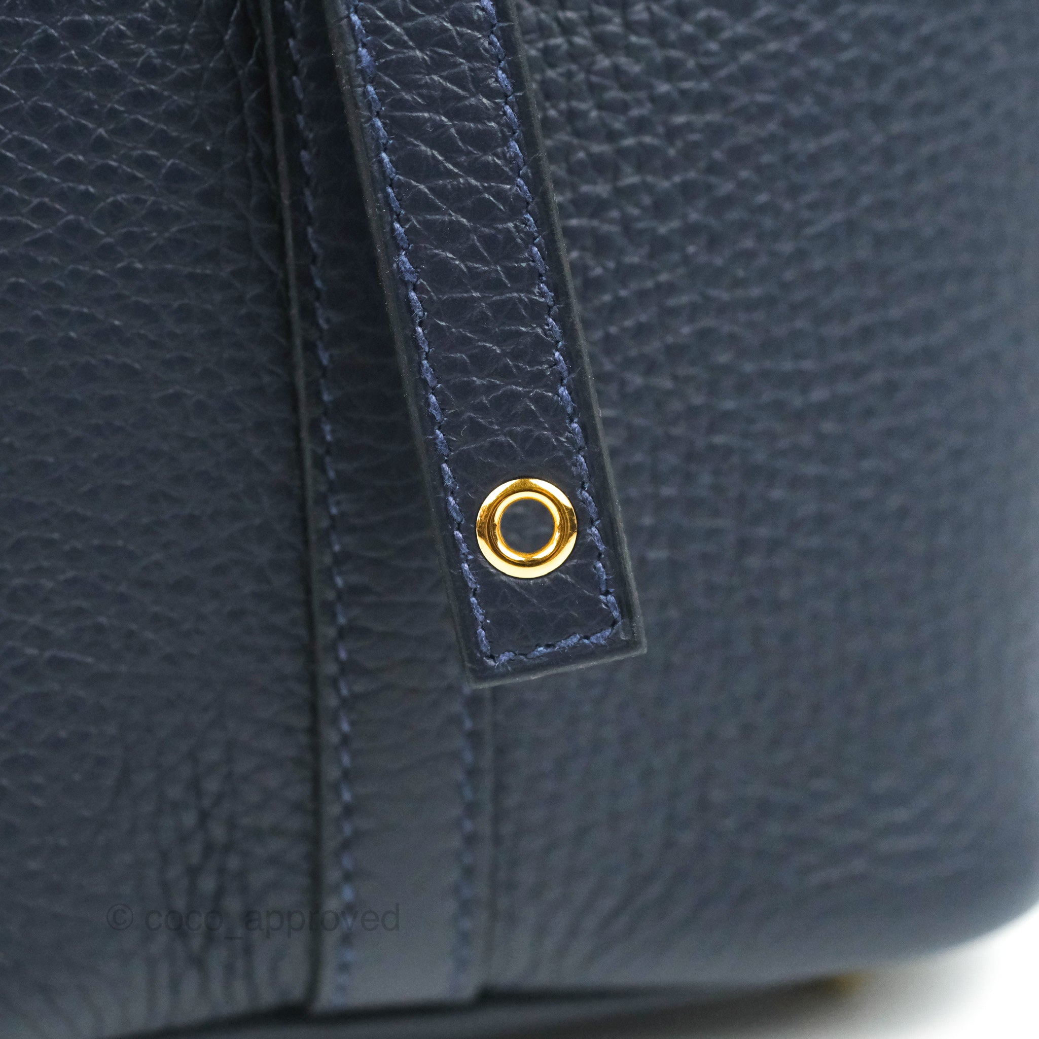 Hermes Picotin 18 Lock Bag Clemence Blue Nuit/Rouge Sellier/Framboise