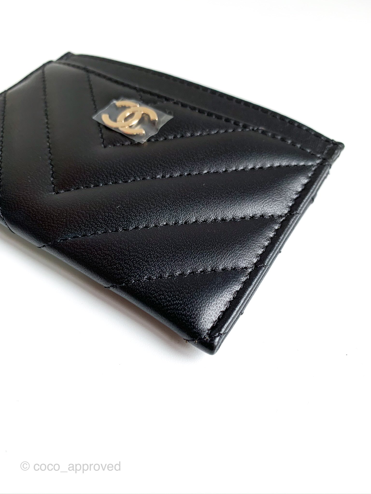 Chanel Chevron Classic Black Flat Card Holder – Coco Approved Studio