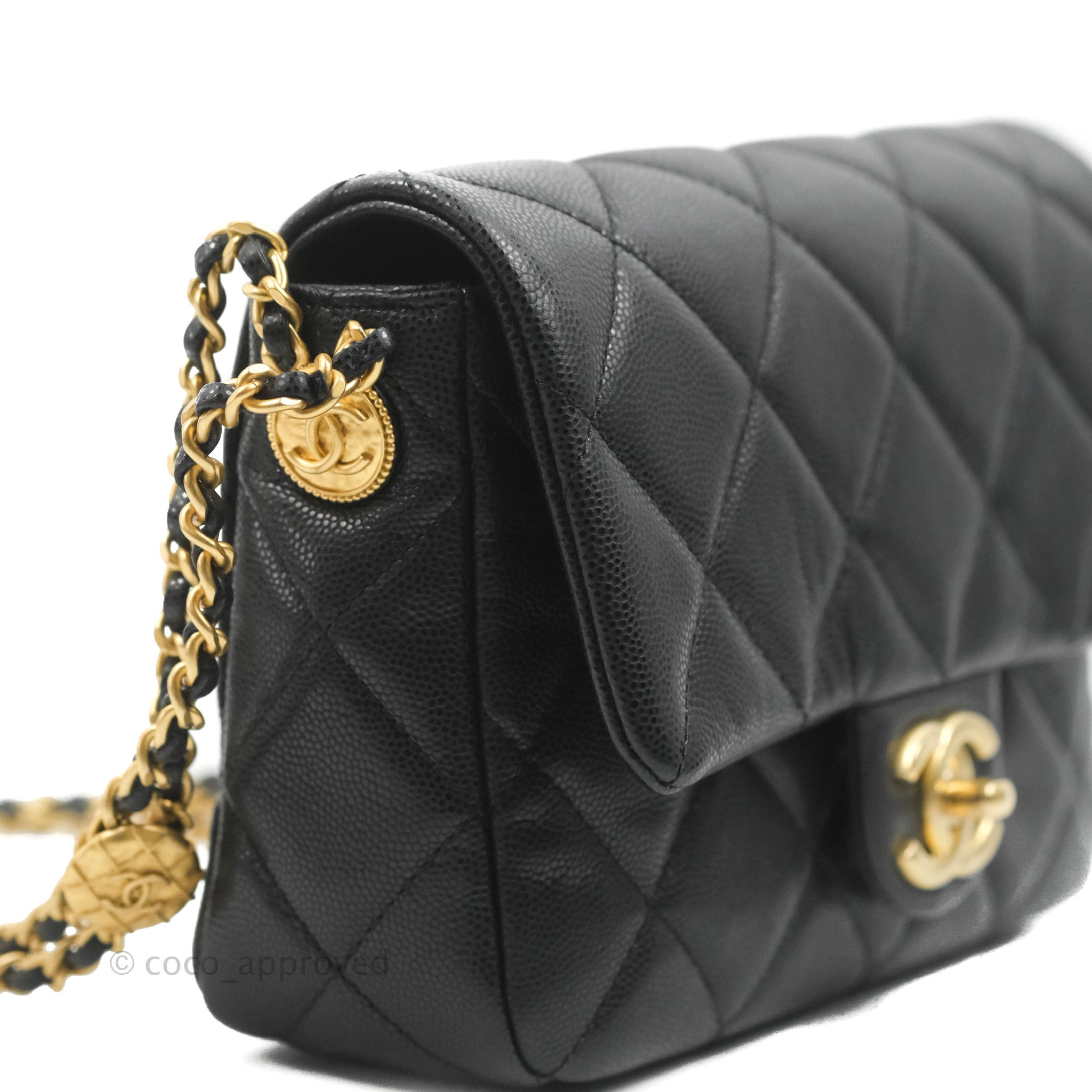 Chanel Mini Flap Bag with Top Handle Black Crumpled Lambskin Aged Gold – Coco  Approved Studio