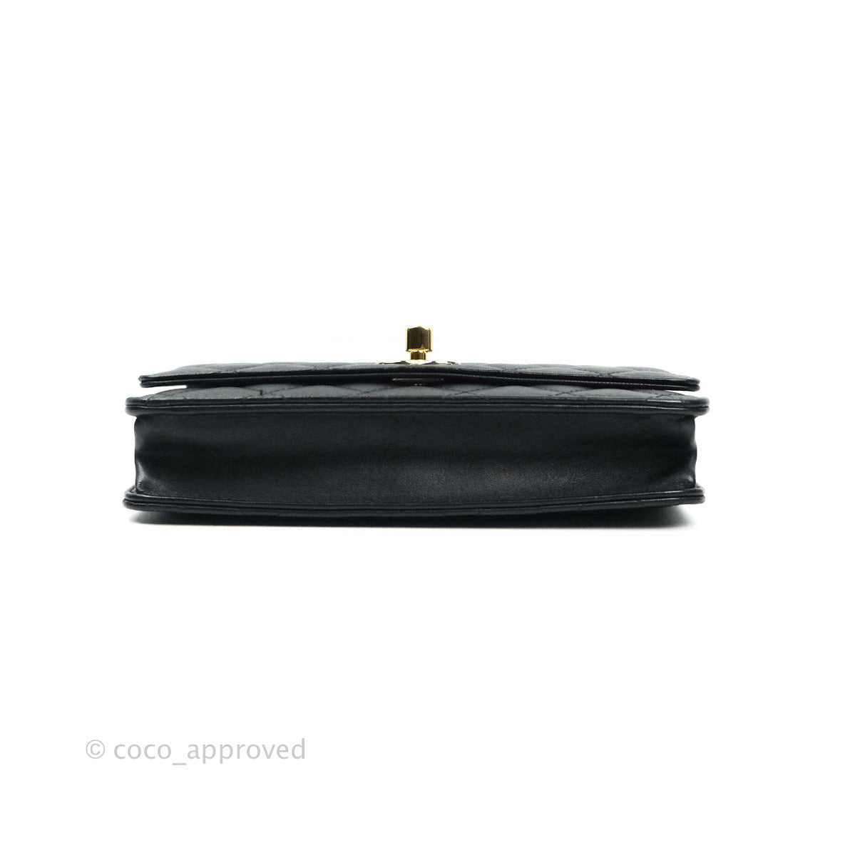 RARE PRETTY🖤 22C CHANEL Trendy Wallet On chain WOC Black Flap Bag Rose  Gold HW 