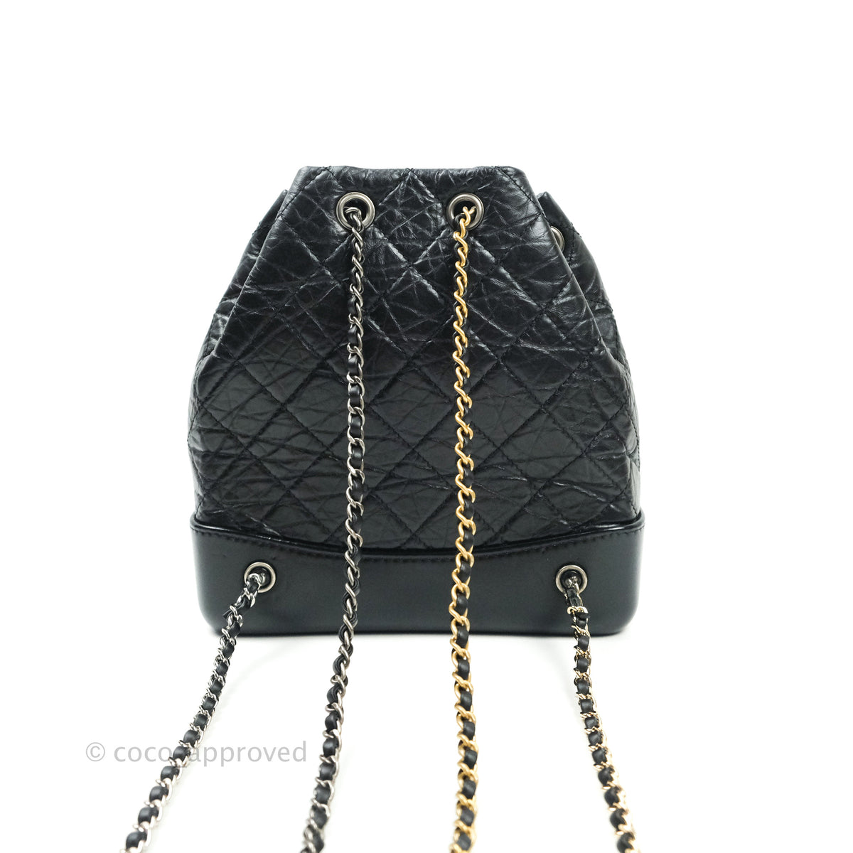 Chanel Medium Gabrielle Backpack Black Aged Calfskin – Coco