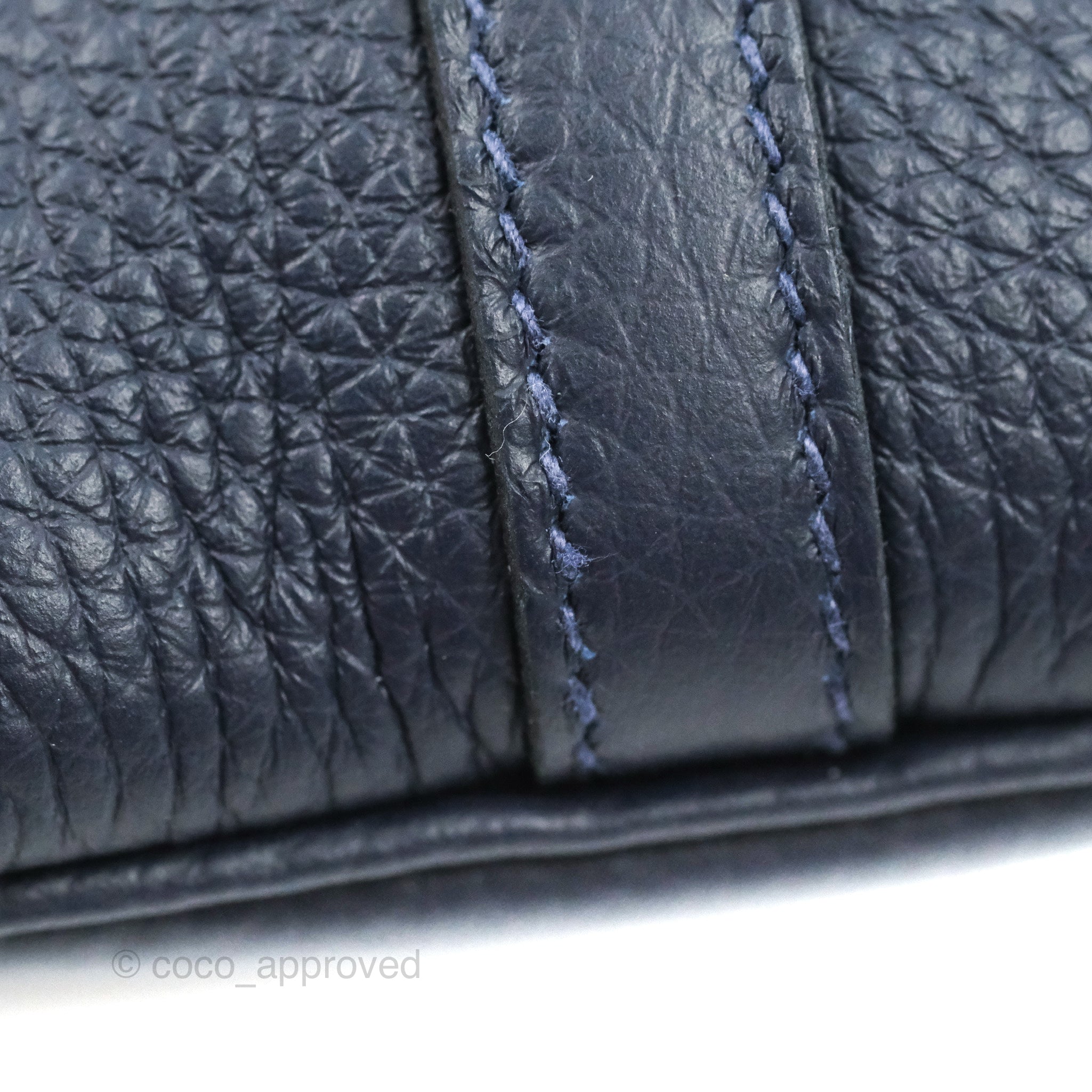Hermes 18cm Blue Brume Clemence Leather Palladium Plated Picotin Bag -  Yoogi's Closet