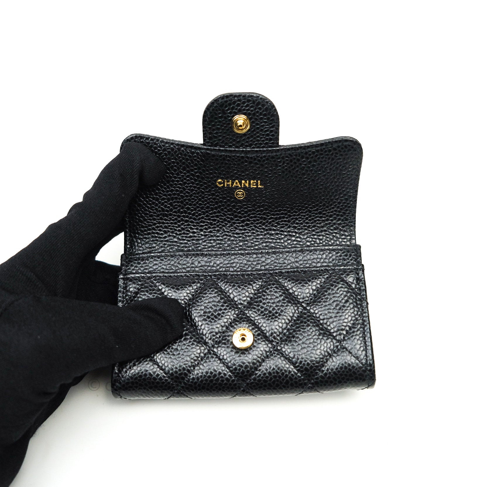 Chanel Quilted Flap Card Black Gold Hardware – Approved Studio