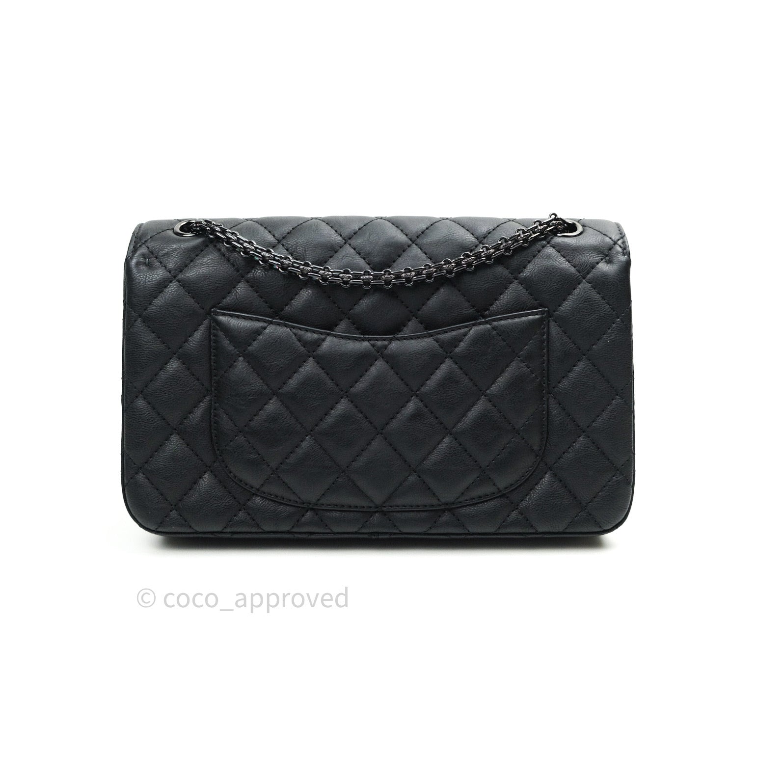 Chanel 2.55 Quilted Reissue 226 Double Flap So Black Crumpled Calfskin –  Coco Approved Studio
