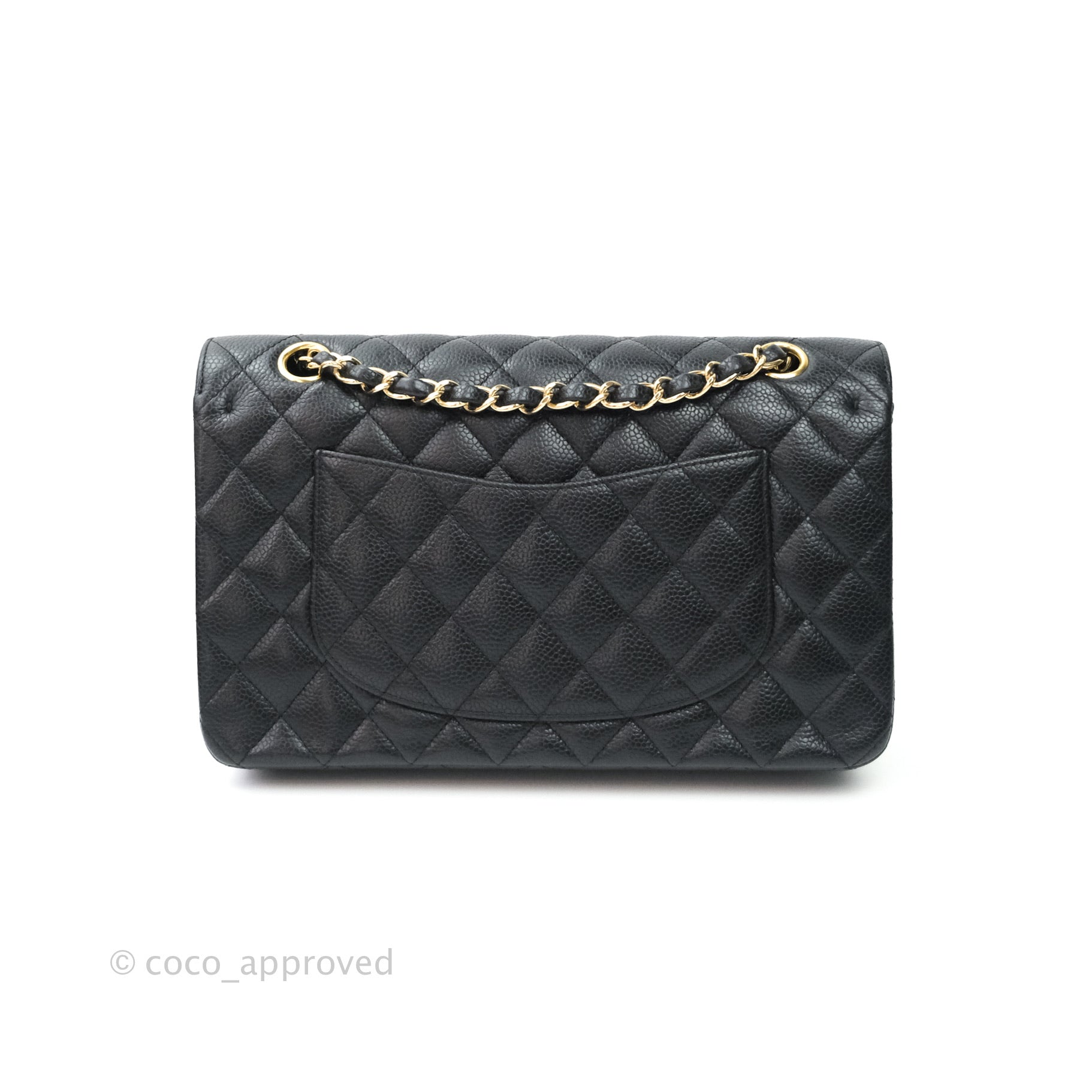 Vært for deform I de fleste tilfælde Chanel Classic M/L Medium Double Flap Bag Black Caviar 24K Gold Hardwa –  Coco Approved Studio