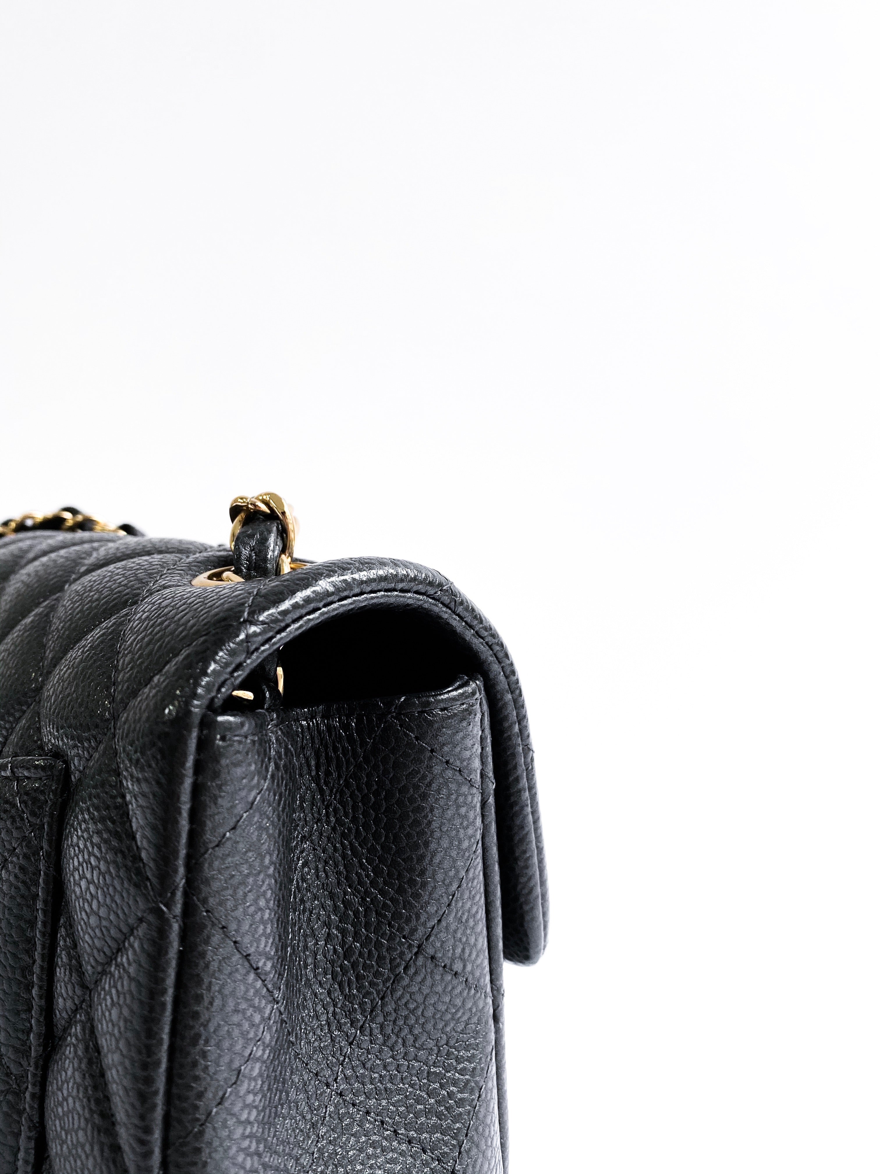 NWT 18S Chanel Black Caviar Classic Rectangular Mini Flap Bag GHW