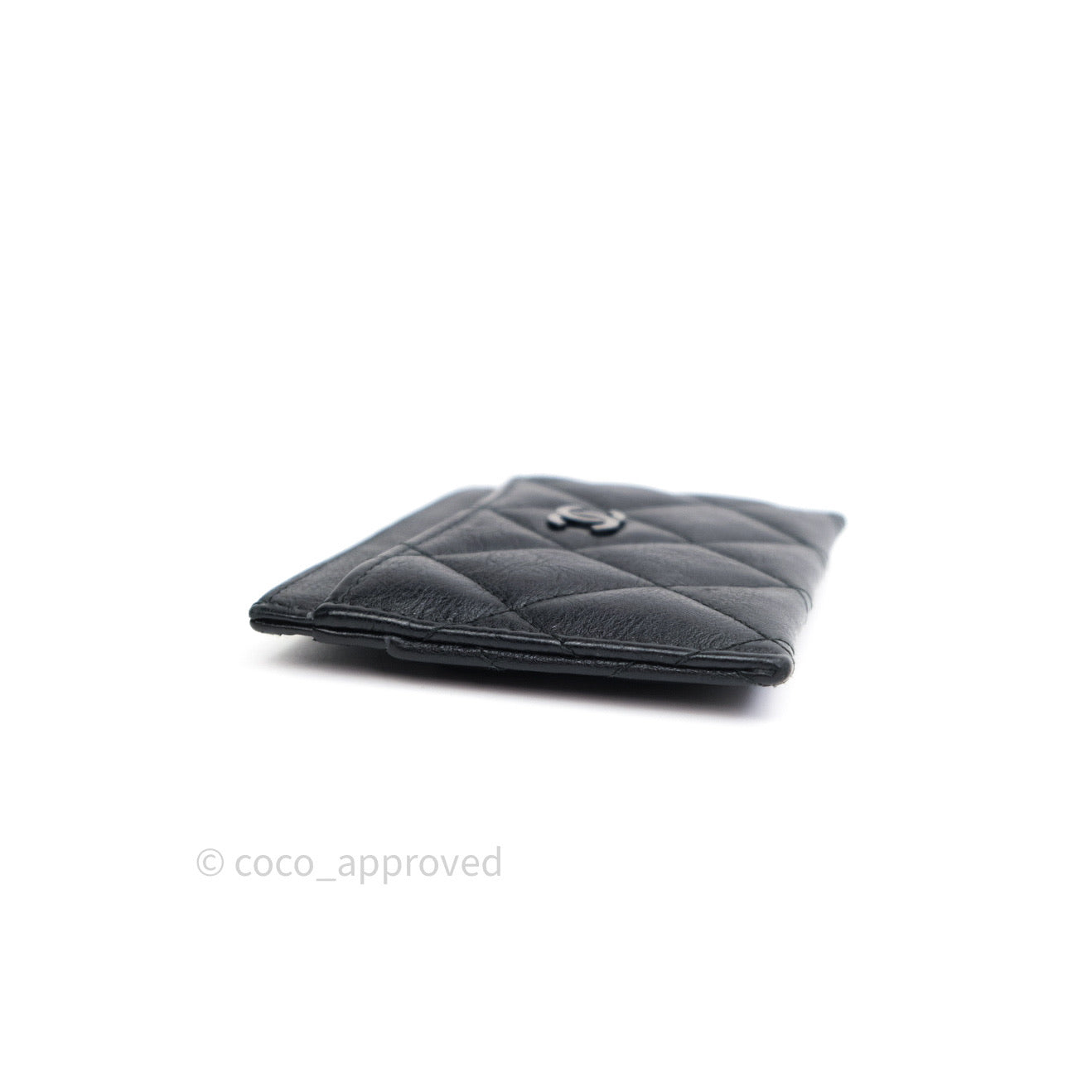 Chanel So Black Quilted Classic Calfskin Flat Card Holder – Coco