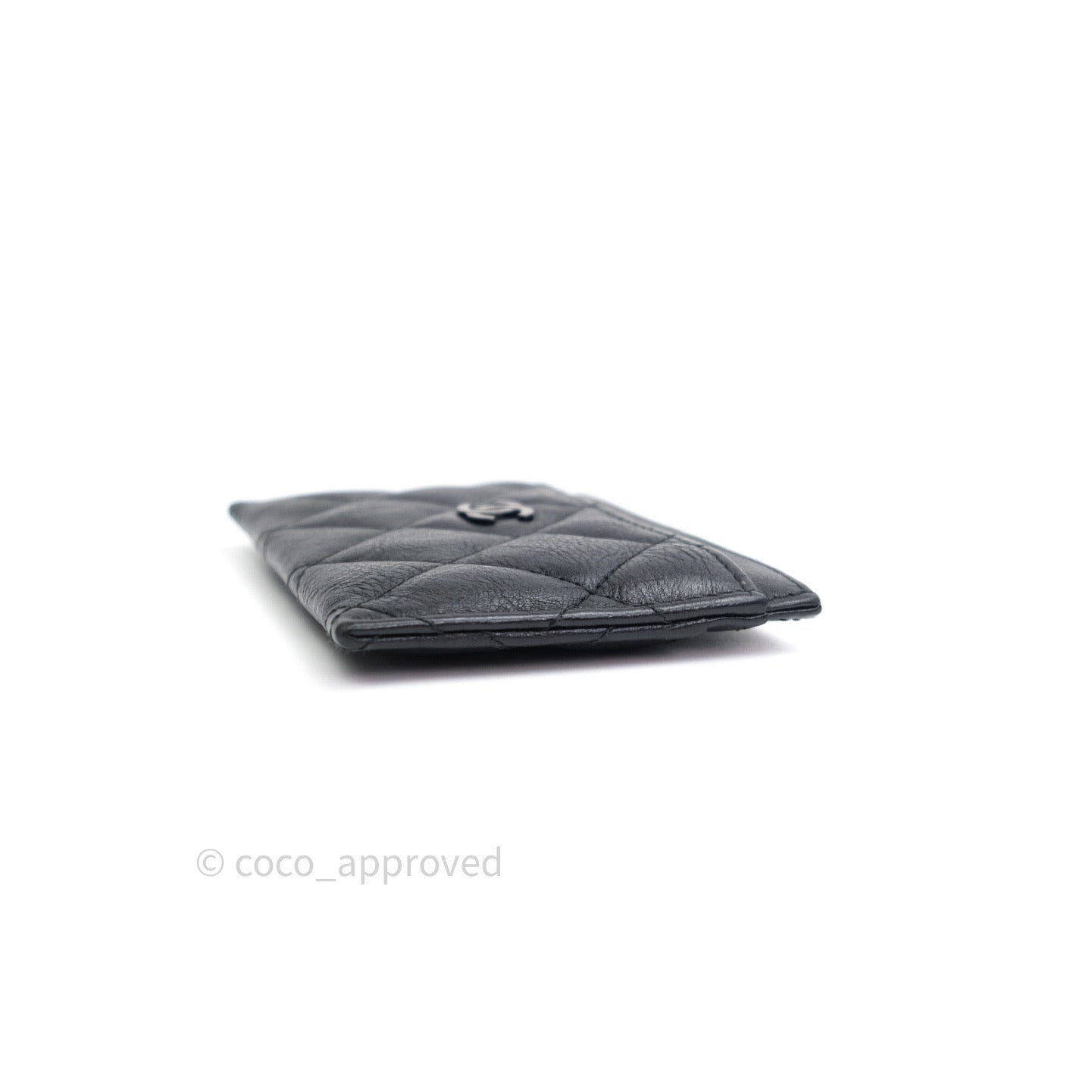 Chanel So Black Quilted Classic Calfskin Flat Card Holder – Coco