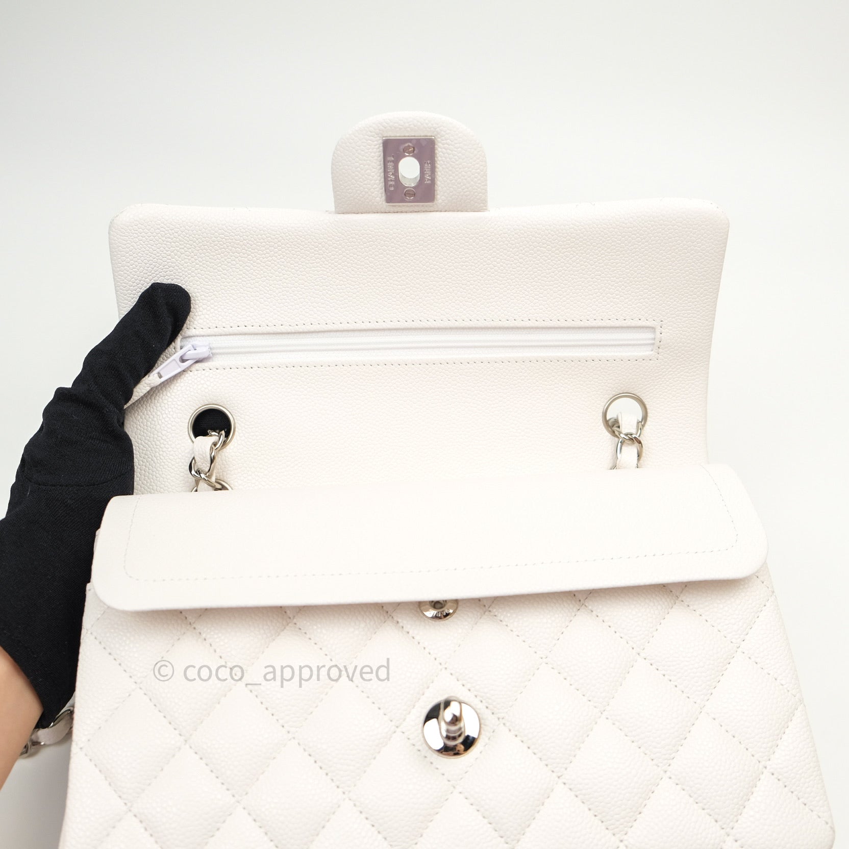 Chanel Timeless Mini Flap Lamb White