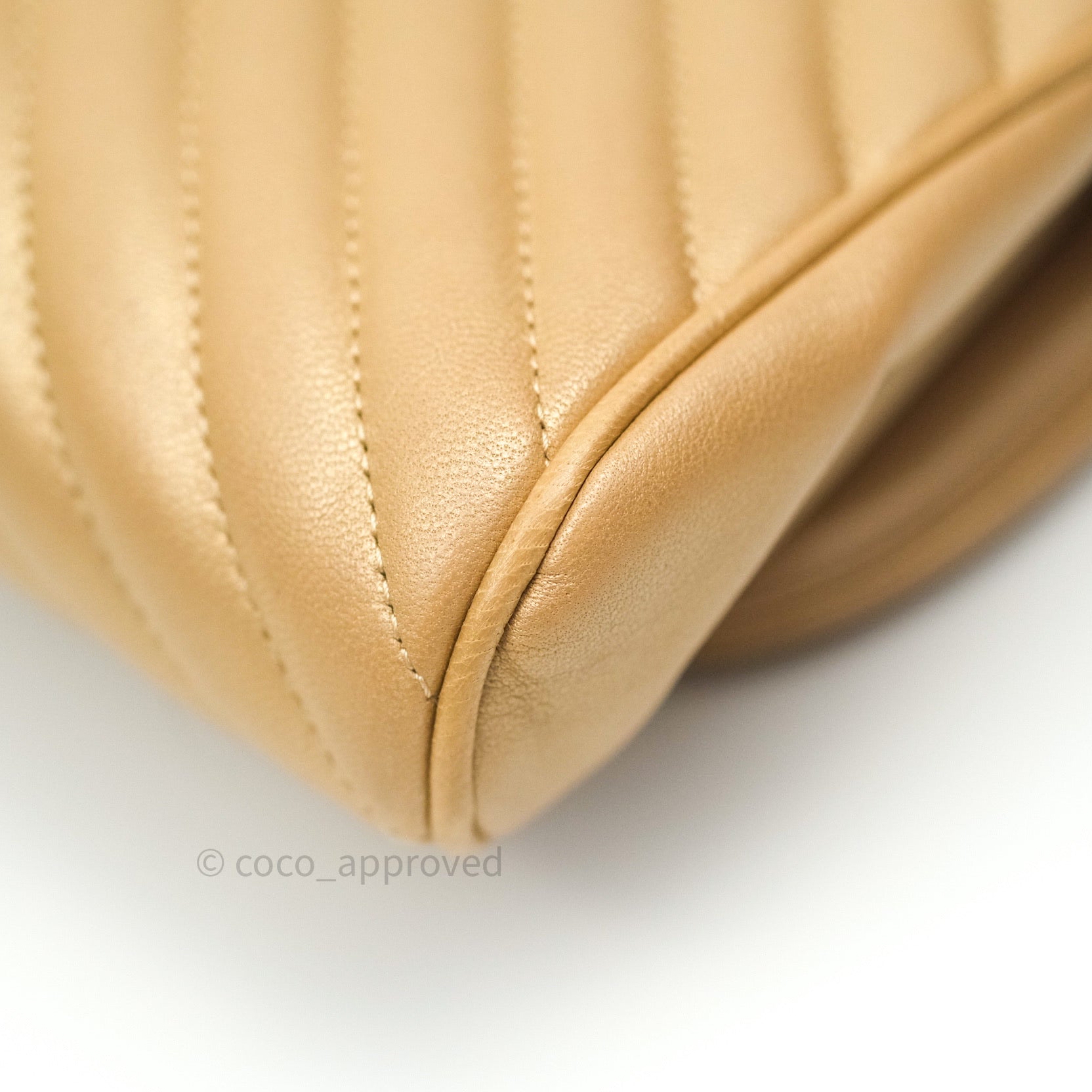 Chanel Clutch Gold Calfskin Chevron Silver Hardware – Coco Approved Studio