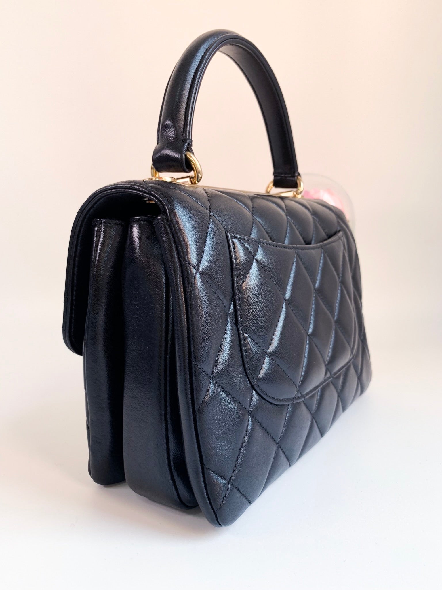 Chanel Black Lambskin Quilted Trendy CC Small LGHW – RD
