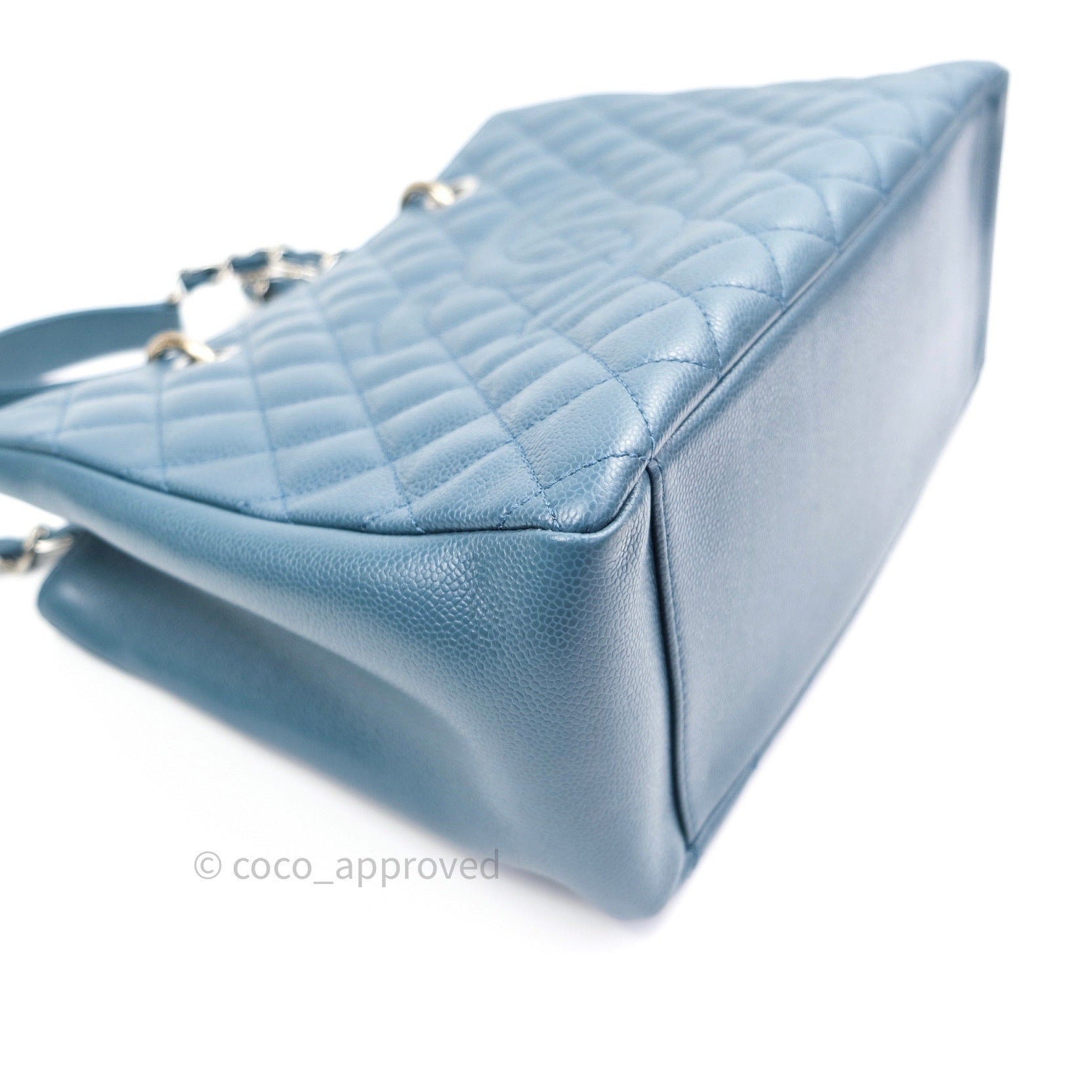 Chanel GST Grand Shopping Tote Blue Caviar Silver Hardware – Coco Approved  Studio